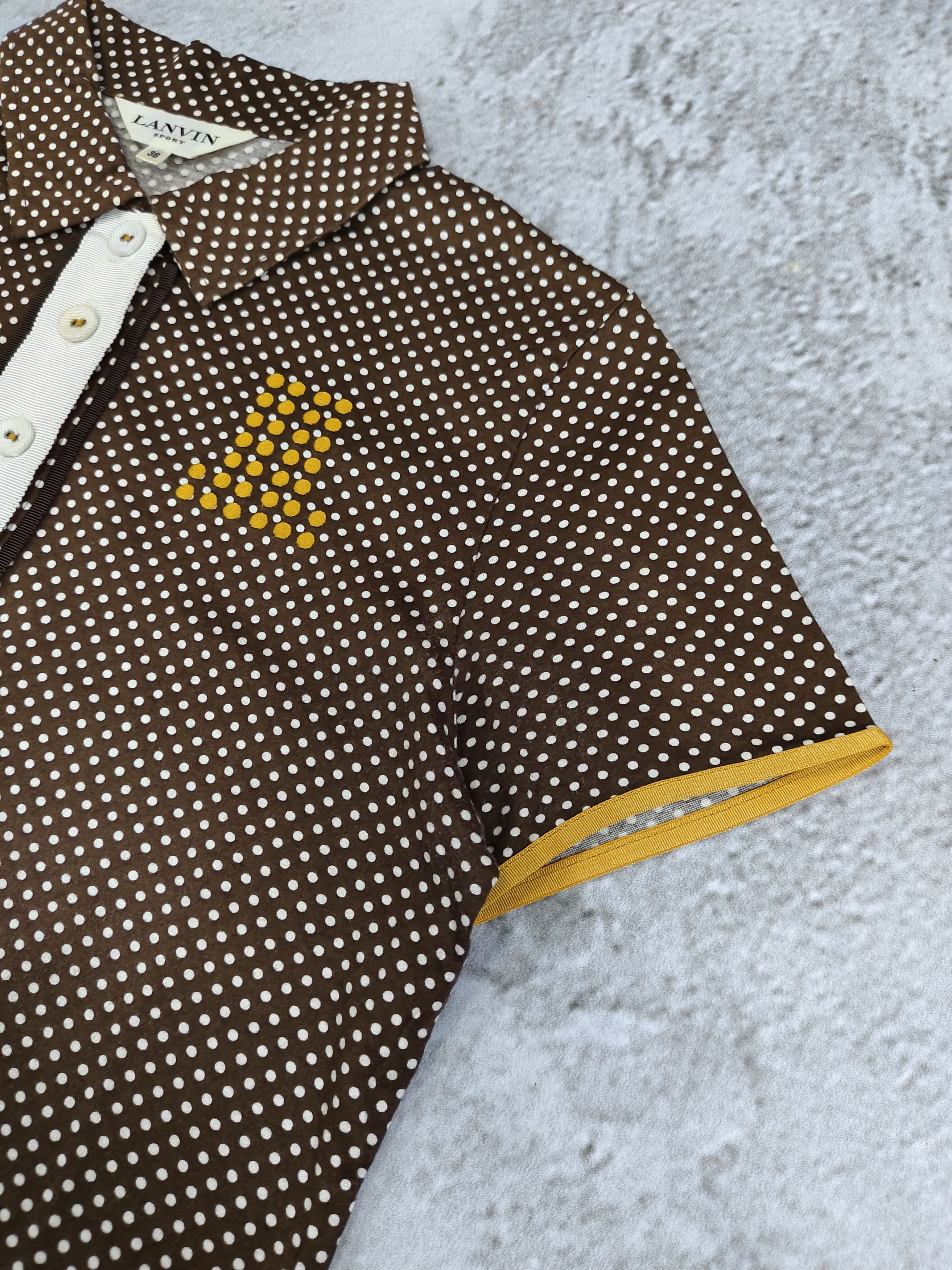Lanvin 2000s Lanvin Sport- Retro Preppy Polka Dot Polo Shirt Size S / US 4 / IT 40 - 2 Thumbnail