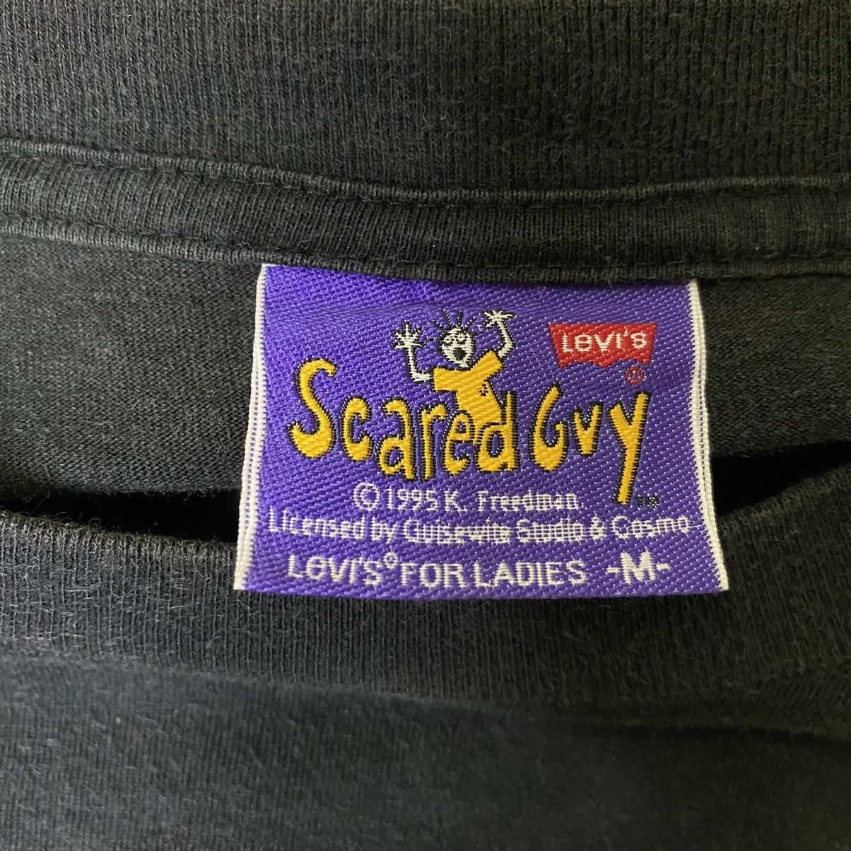 Cartoon Network × Levi's × Vintage Vintage 1995 Levis x Katie Freedman Scared Guy T Shirt Size US M / EU 48-50 / 2 - 3 Thumbnail