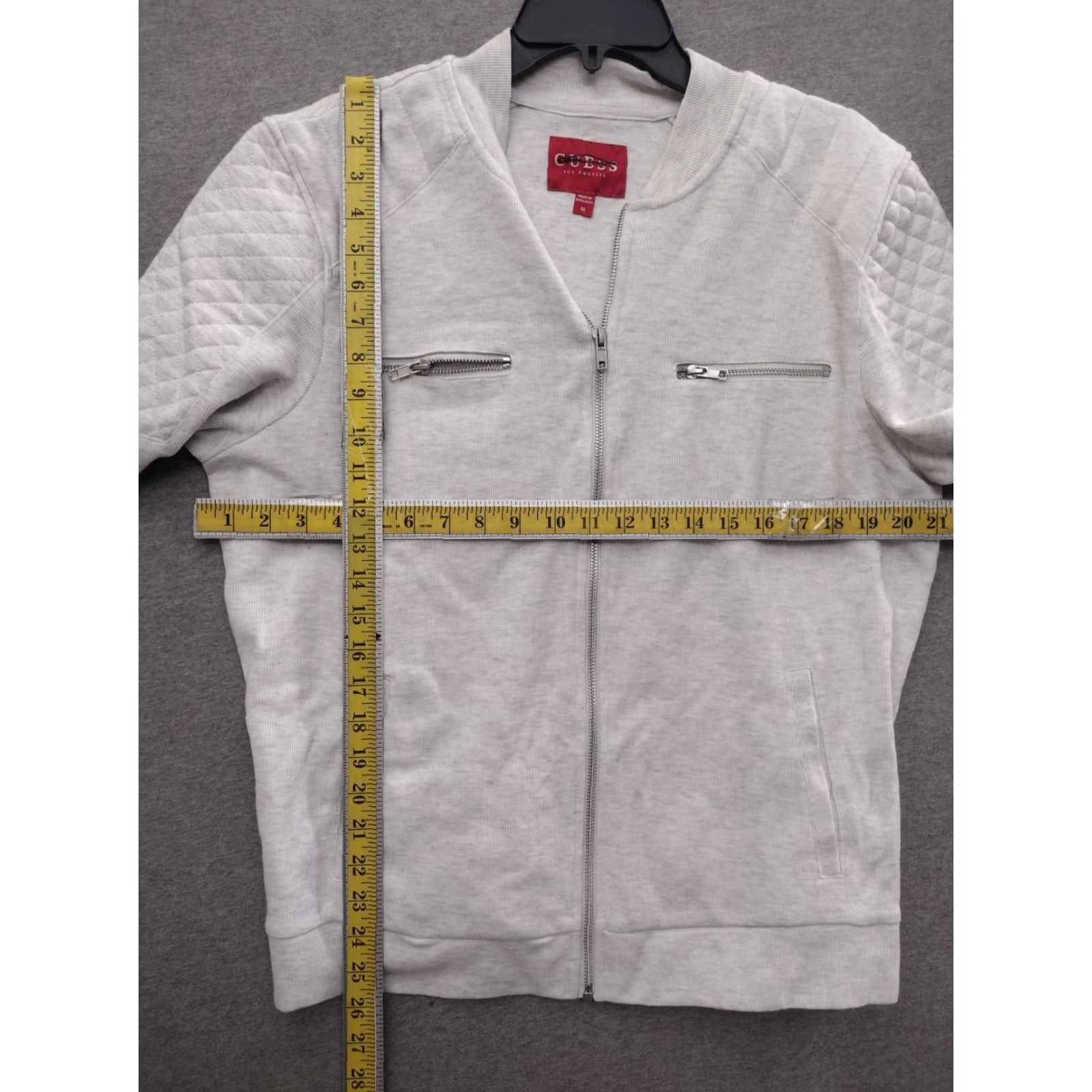 Guess GUESS Moto Jacket Light Grey Color with Zipper Pockets - M - Men - Jacket - Solid - All Seasons - Regular Fit Size US M / EU 48-50 / 2 - 4 Thumbnail