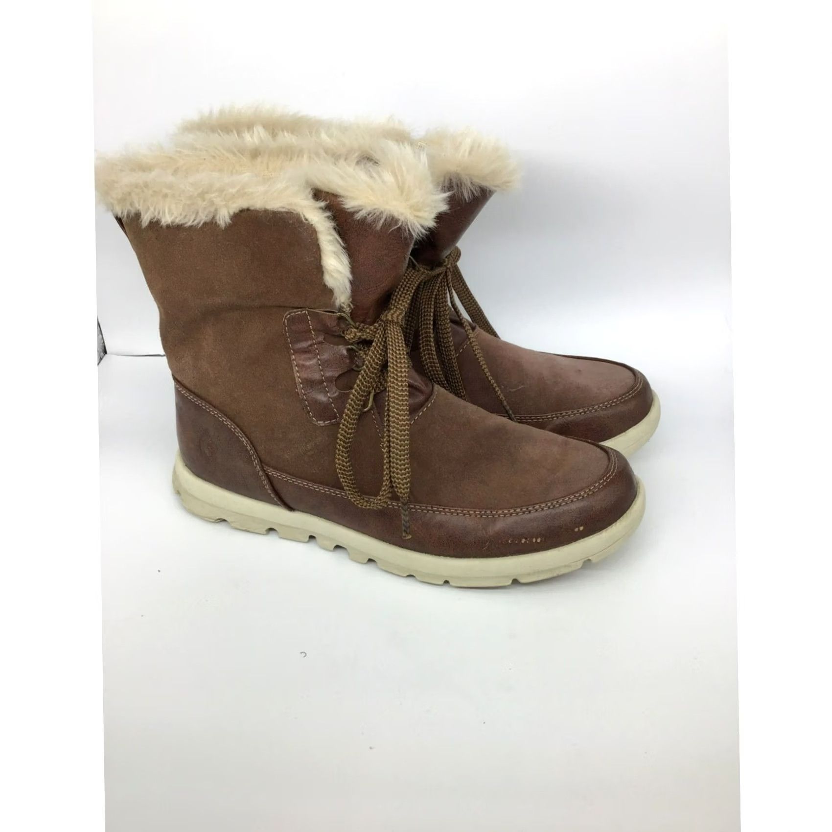 Vintage VINTAGE Women’s Leather & Fur Snow Boots Sporto Snow Boot Brown Leather Fur 9 Womens Winter Shoes Mens? Size US 9 / IT 39 - 3 Thumbnail