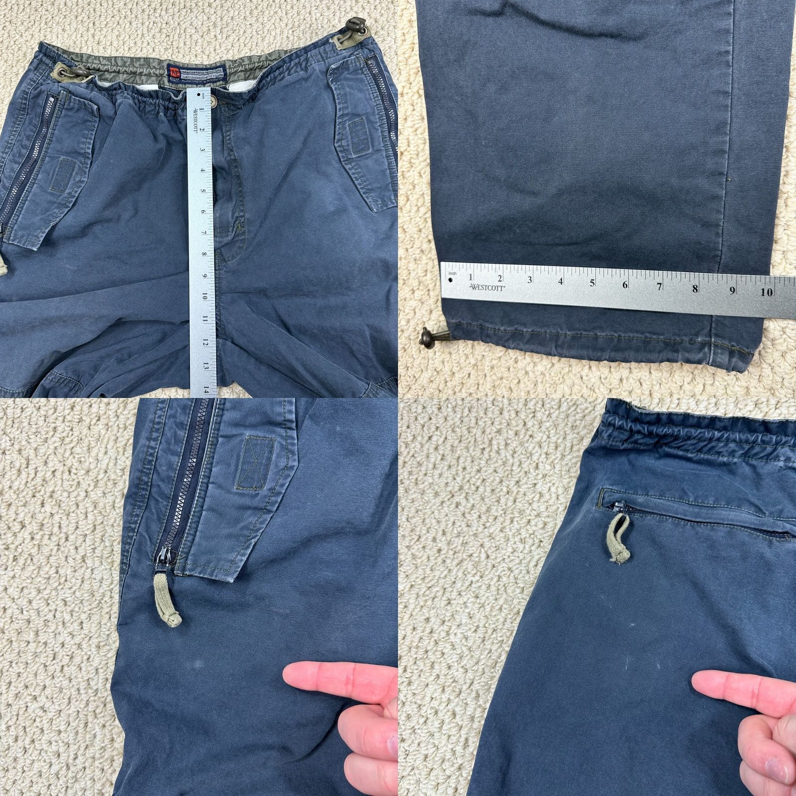 American Eagle Outfitters VINTAGE American Eagle Pants Mens 34x33 Navy Cargo Military Baggy Skater Y2K 90s Size US 34 / EU 50 - 8 Thumbnail