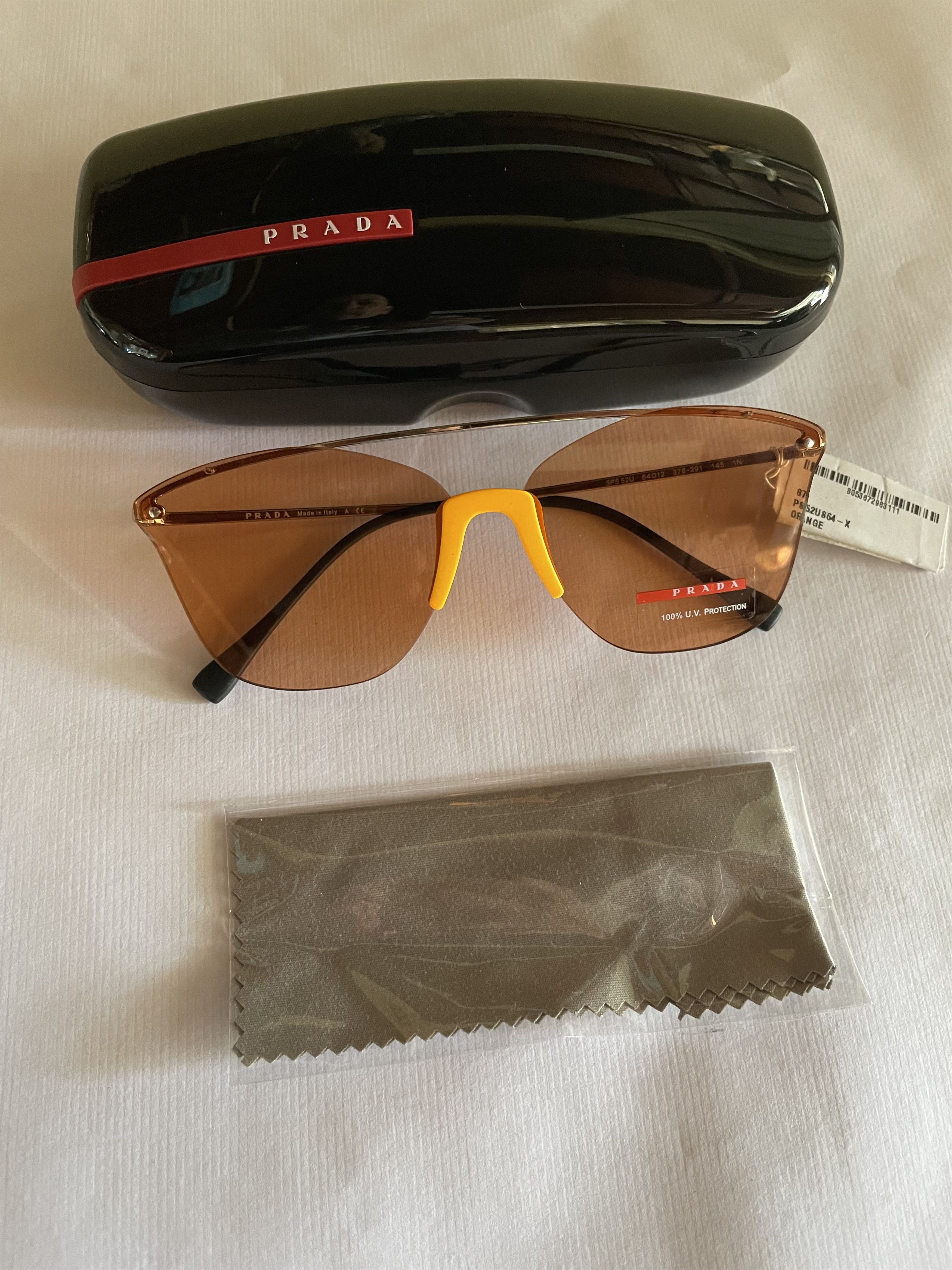 Prada Prada SPS52U 376-291 Silver/Orange Sunglasses Size ONE SIZE - 6 Thumbnail