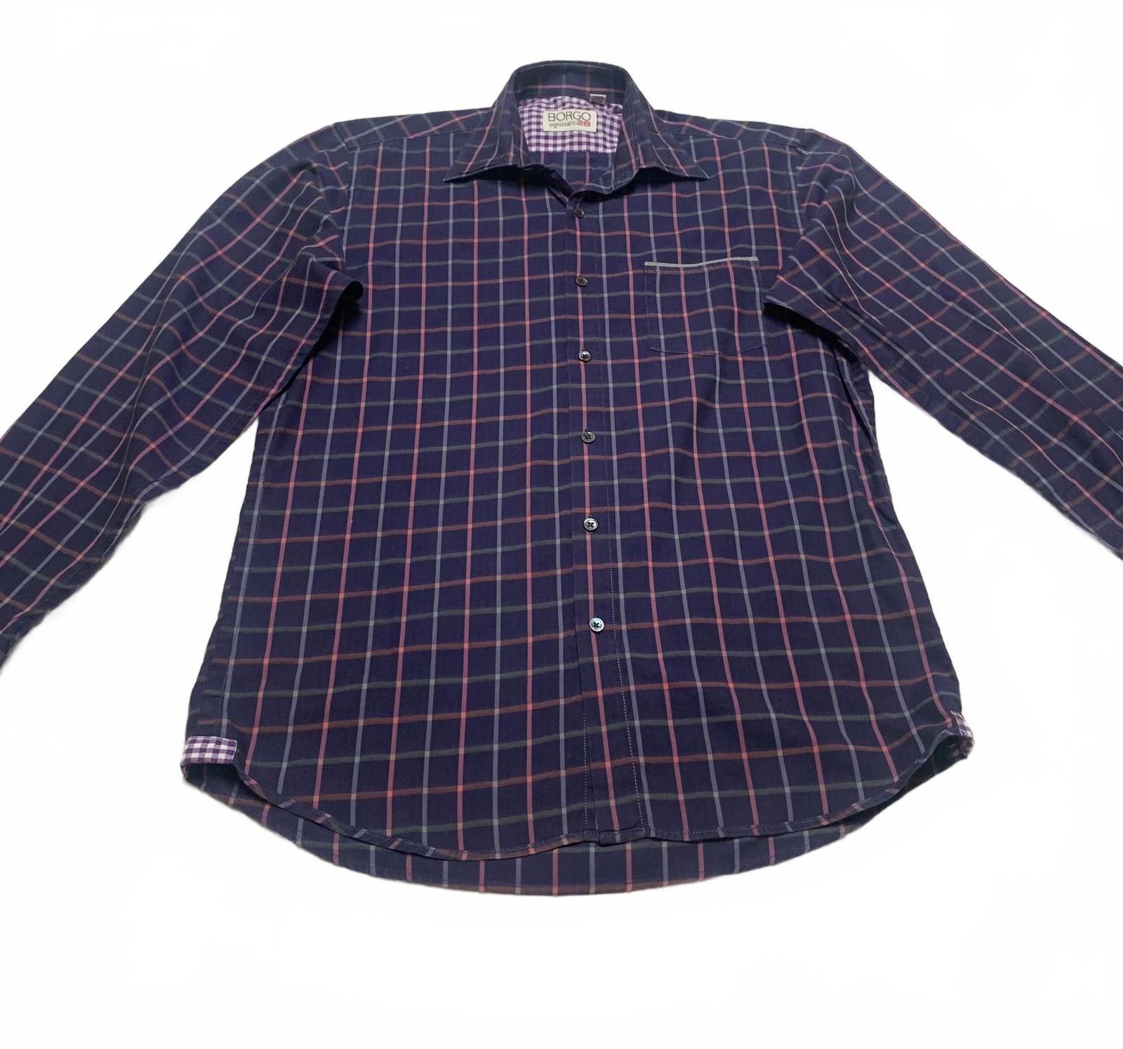 Other Borgo Ognissanti 28 Men's M Blue Plaid Button Shirt Size 38R - 1 Thumbnail