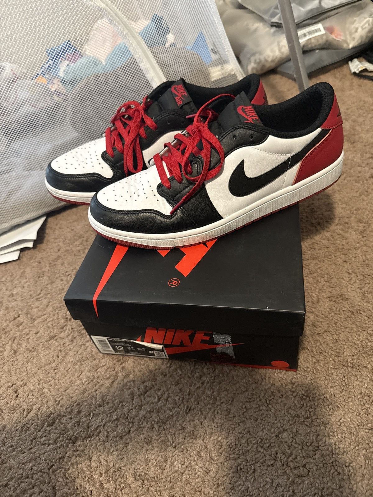 Jordan Brand Air Jordan 1 Low OG “Black Toe” (2023) Size US 12 / EU 45 - 6 Thumbnail