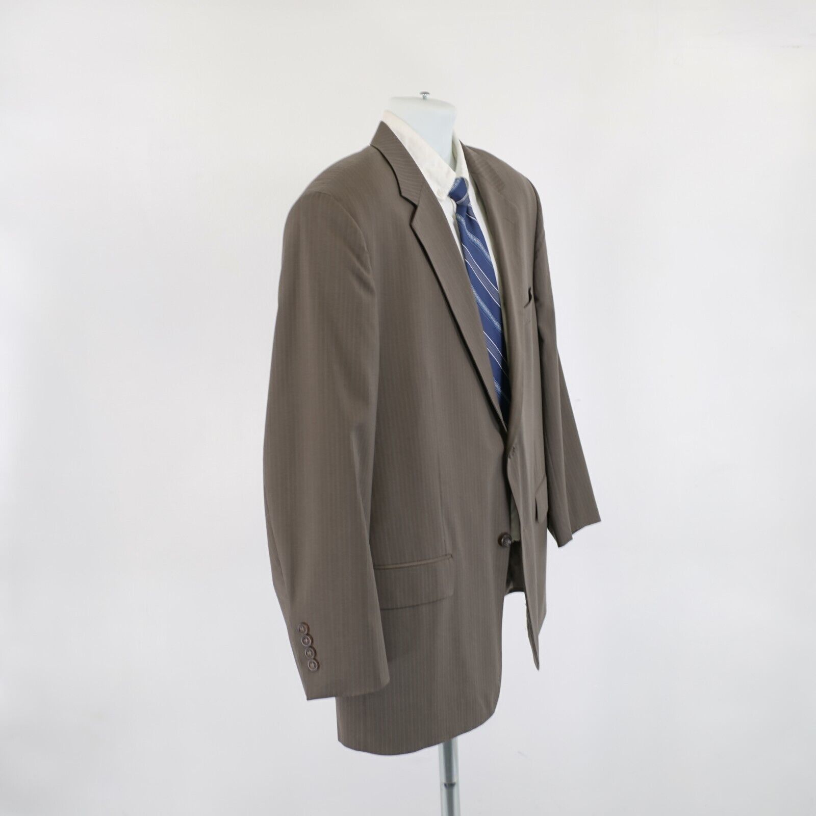 Joseph & Feiss Joseph & Feiss Wool Beige Green Herringbone Striped 2 Piece Size 42R - 11 Thumbnail
