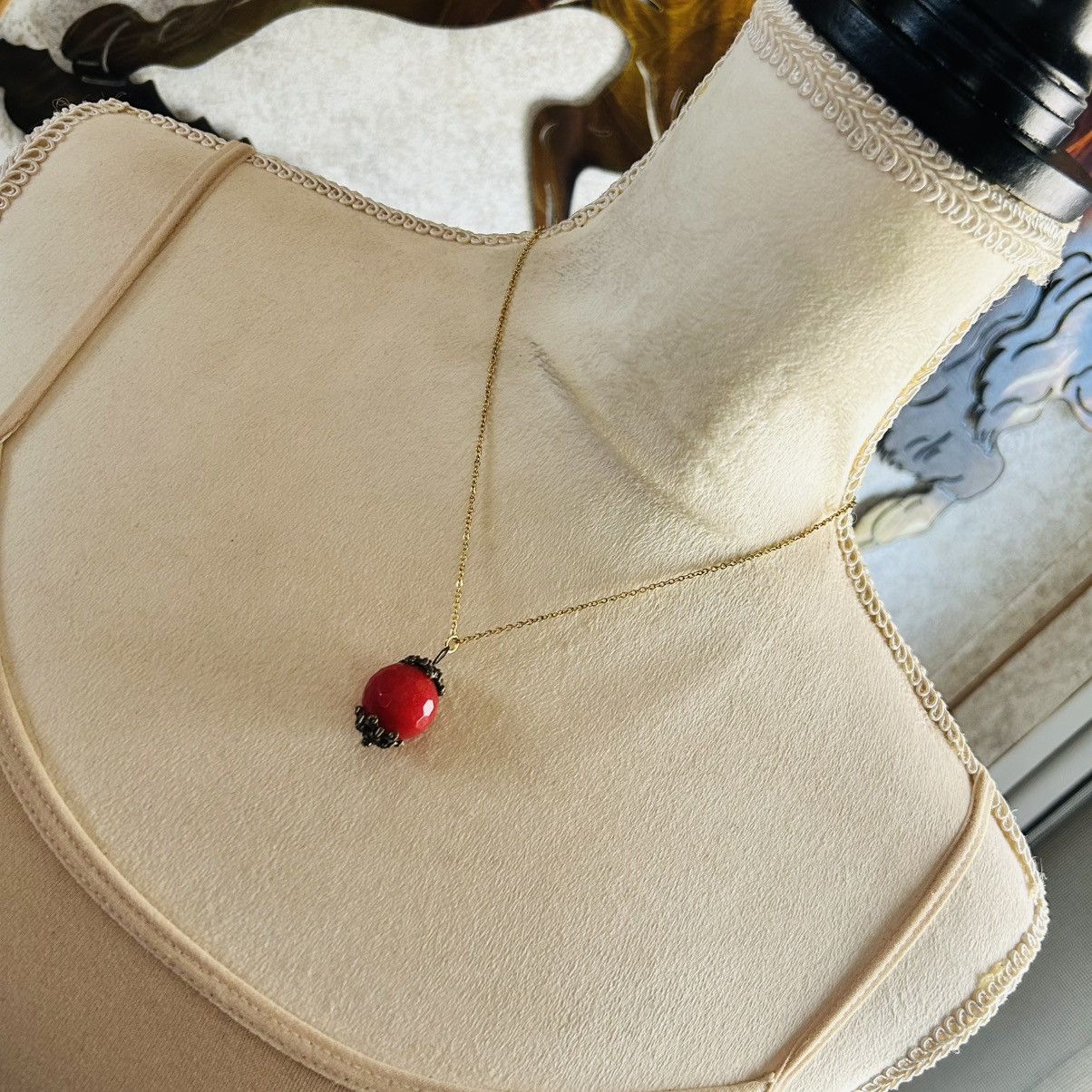 Vintage Vintage faceted bell capped carnelian agate pendant necklace Size ONE SIZE - 5 Thumbnail