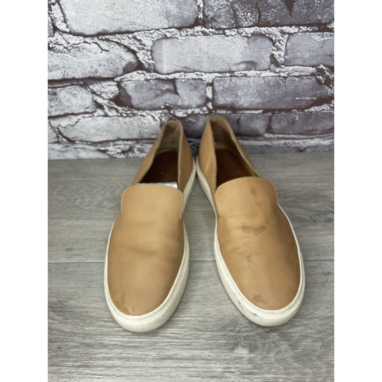 Nisolo Nisolo Vibram Tan Brown Leather Slip On Sneakers Shoes Women Size US 9 / IT 39 - 21 Thumbnail