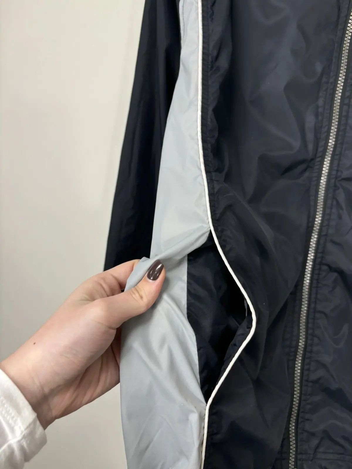 Nike × Vintage Vintage Nike Y2K Swoosh Drill Hype Retro Hooded Nylon Jacket Size US M / EU 48-50 / 2 - 5 Thumbnail