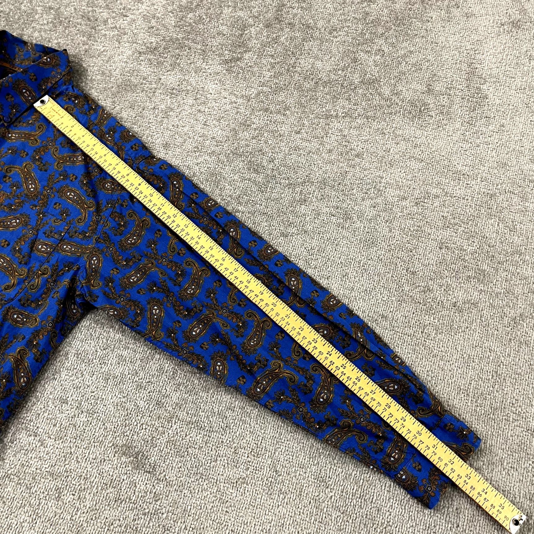 Vintage CINCH Shirt Mens Large Blue Paisley Western Wear Cowboy Button Down Long Sleeve Size US L / EU 52-54 / 3 - 7 Thumbnail