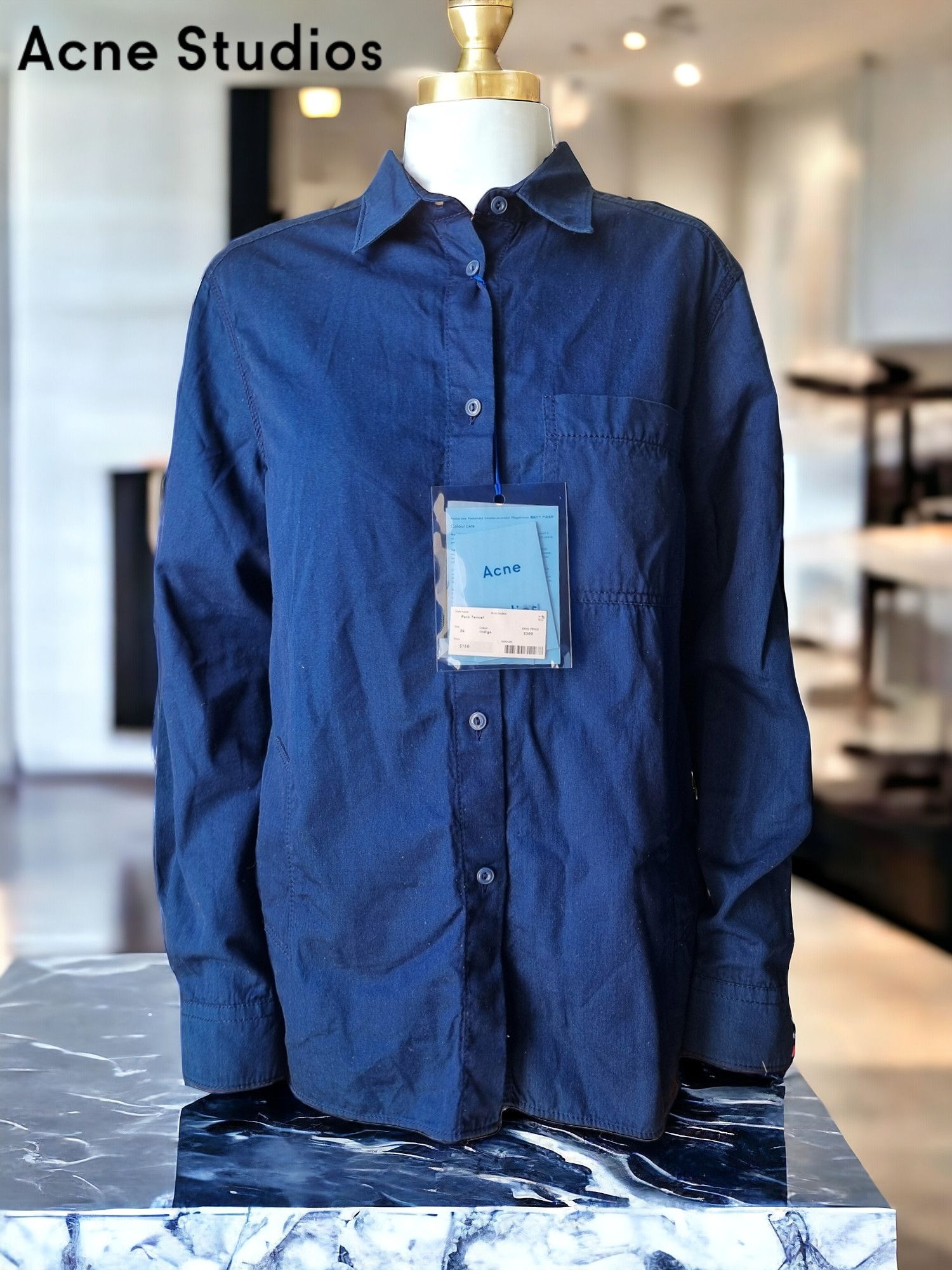 image of Acne Studios Dark Blue Shirt, Men's (Size Small)