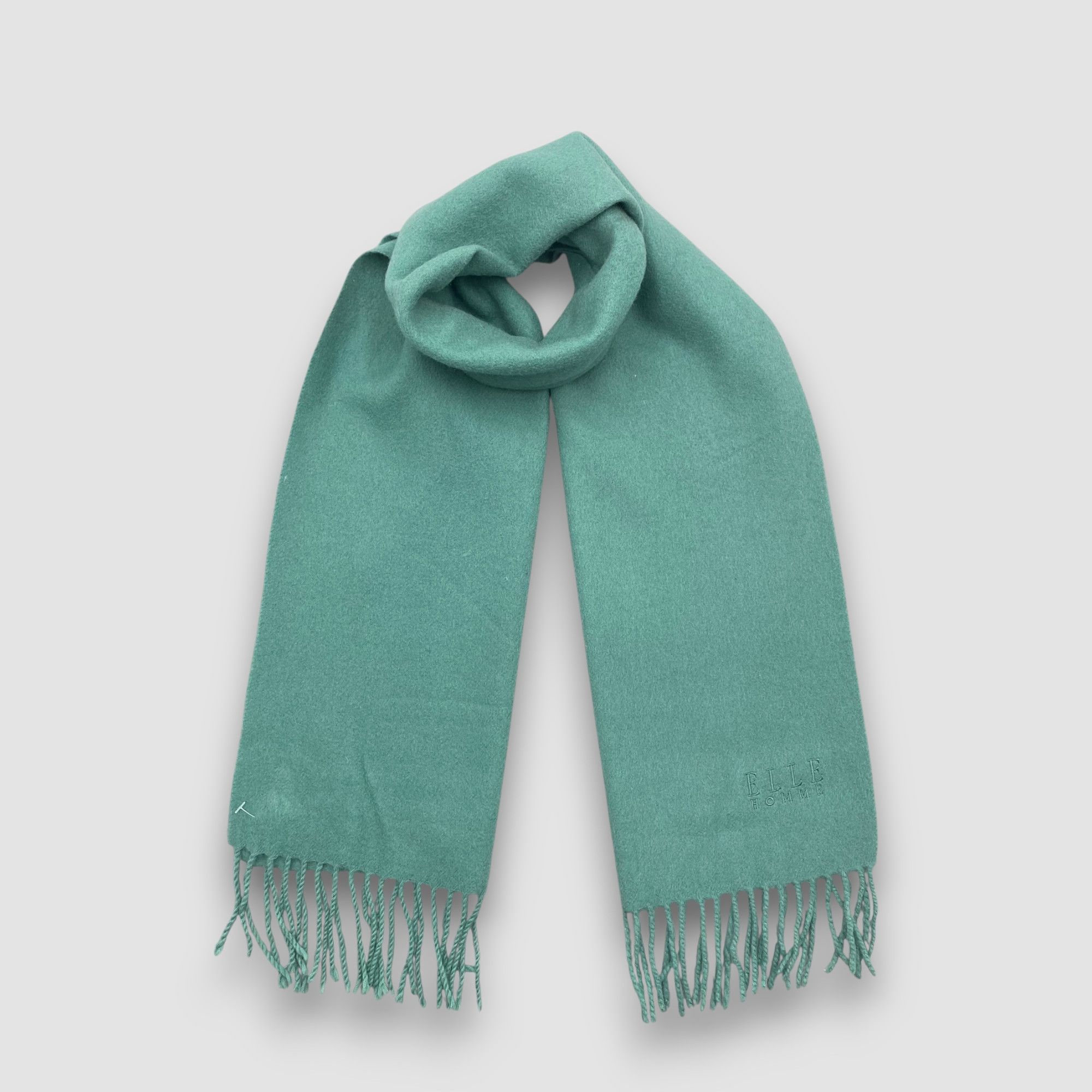 Japanese Brand Vintage Elle Homme Scarf Muffler Wool Winter Fringe Scarves Size ONE SIZE - 1 Thumbnail