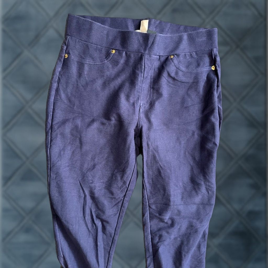 Michael Kors MICHAEL KORS Super Skinny Blue Pull-On Ankle Leggings Pants Women's Size M Size 32" / US 10 / IT 46 - 1 Thumbnail