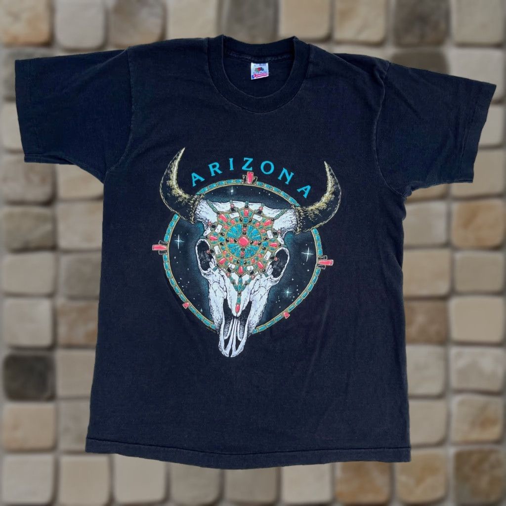 Fruit Of The Loom Fruit of the Loom Men's Vintage 90s T-Shirt Sz L Crew Neck Black 100% Cotton Made in USA Size US L / EU 52-54 / 3 - 1 Thumbnail