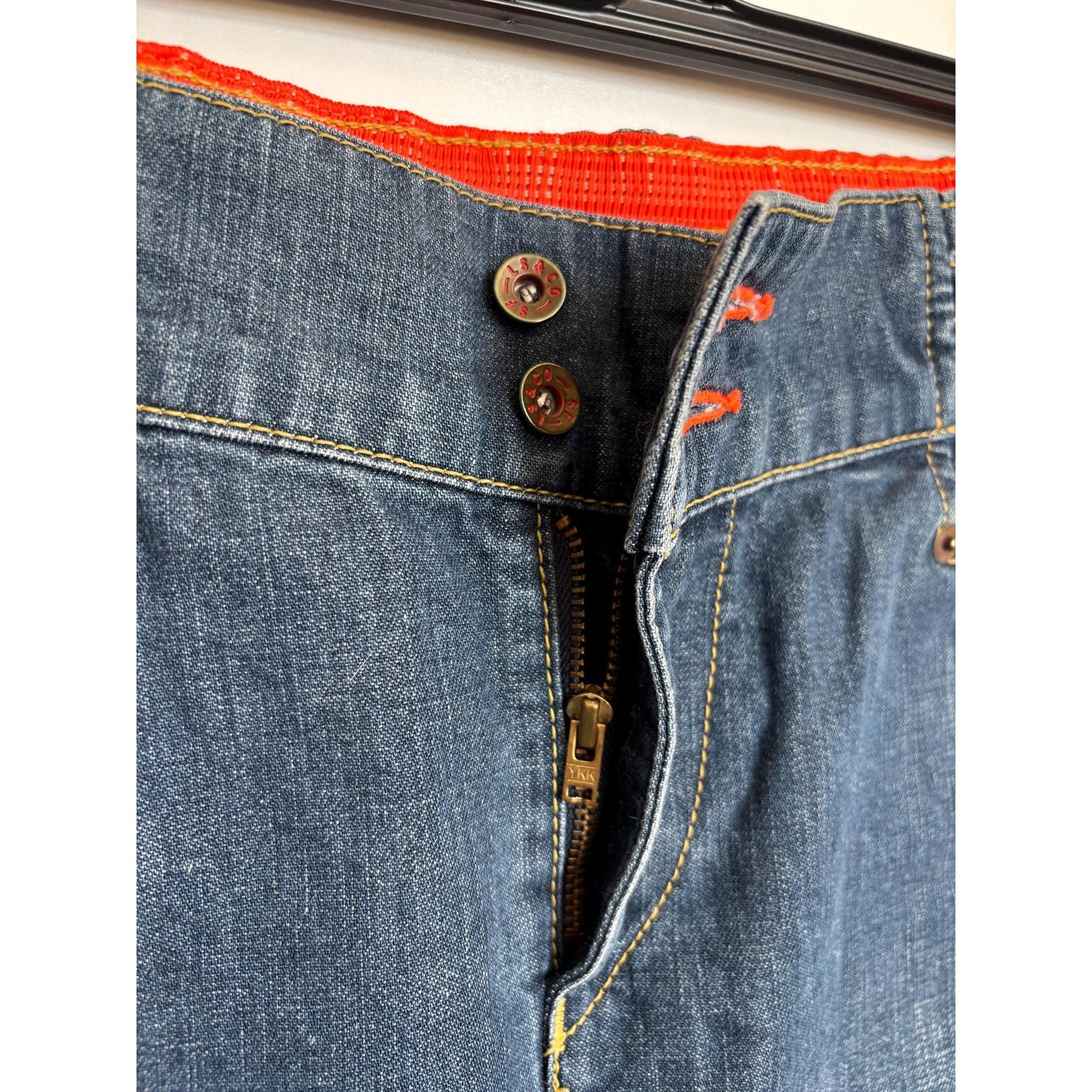 Levi's Levi's Red Skirt Y2K High Waist Orange Stitch Size S/M Size 27" / US 4 / IT 40 - 6 Thumbnail