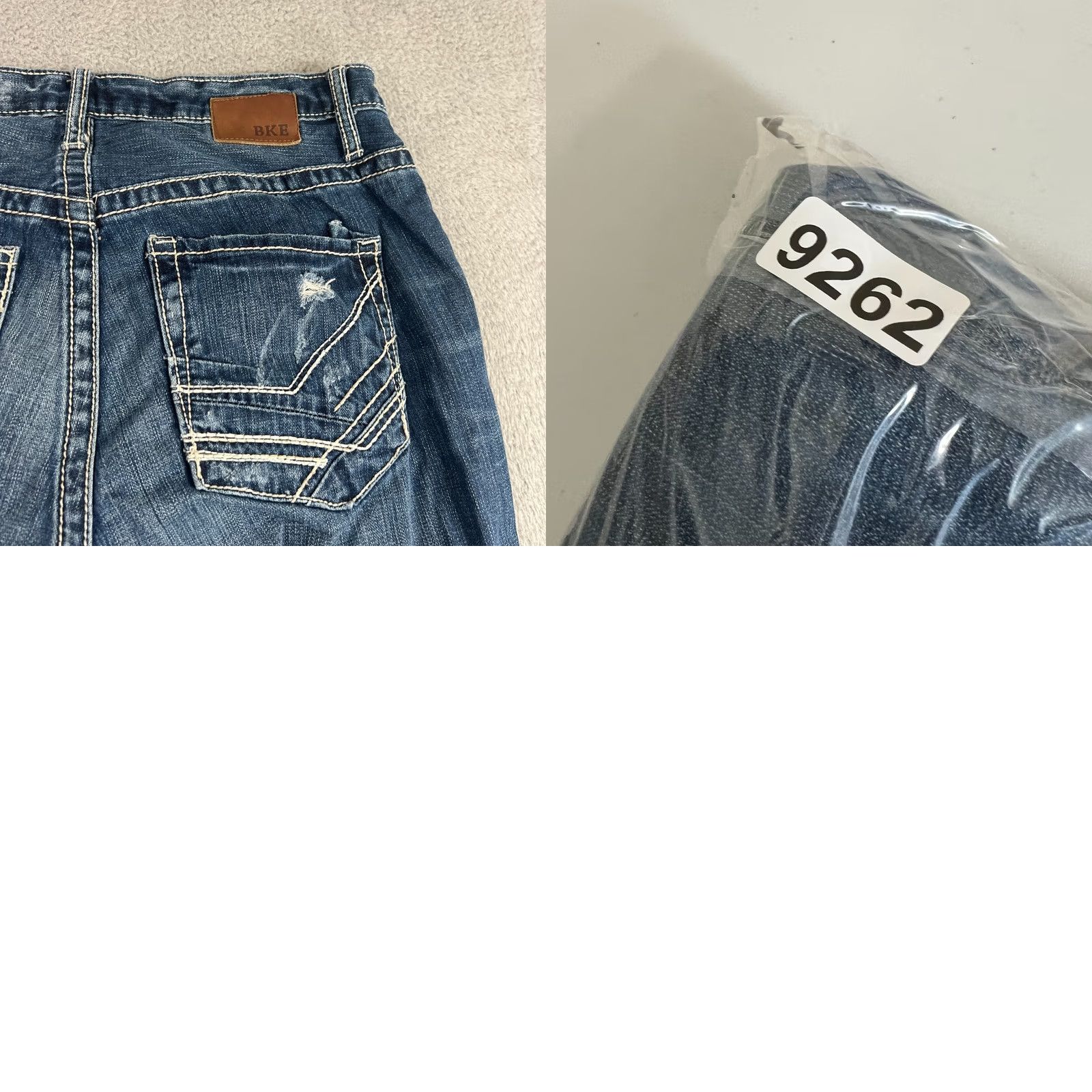 Vintage BKE Buckle Derek Jeans Mens 33 L Mid Rise Whiskered Distressed Y2K Wash Denim Size US 33 - 9 Thumbnail