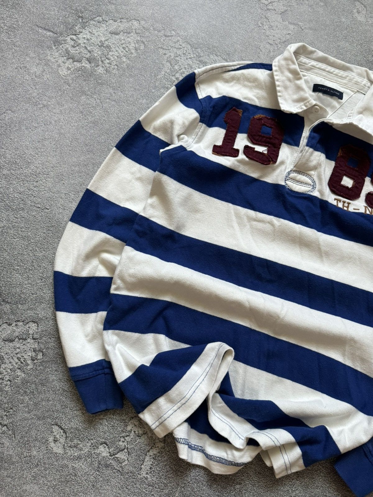 Tommy Hilfiger × Vintage Tommy Hilfiger S striped rugby 🏉 sweatshirt long sleeve polo Size US S / EU 44-46 / 1 - 2 Thumbnail