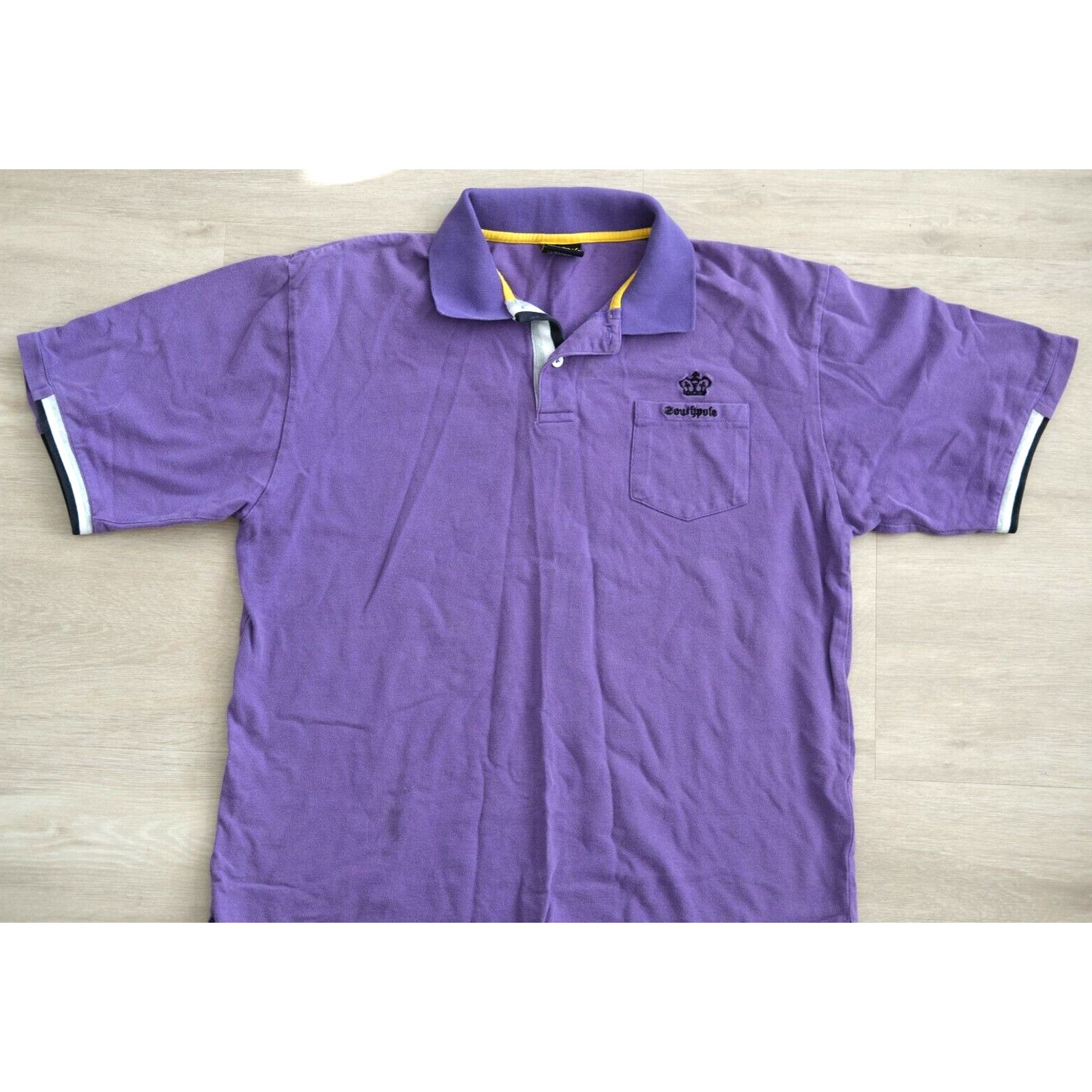 Southpole Vintage Southpole Crown Graphic Polo Collar Large Purple Size US L / EU 52-54 / 3 - 1 Thumbnail