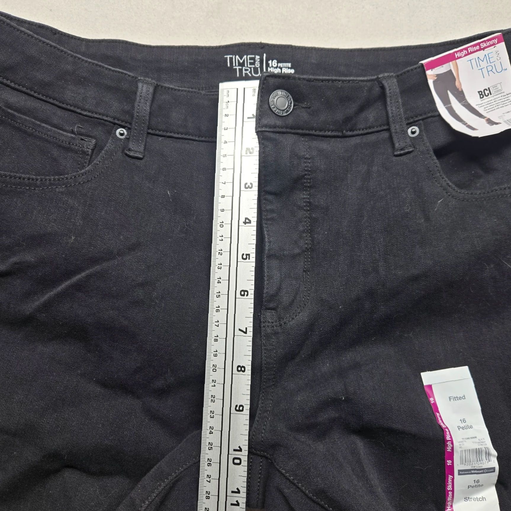 Vintage Time and Tru Jeans Women's 16 Petite Black High Rise Skinny Denim Pantss Size 38" / US 16 / IT 52 - 5 Thumbnail