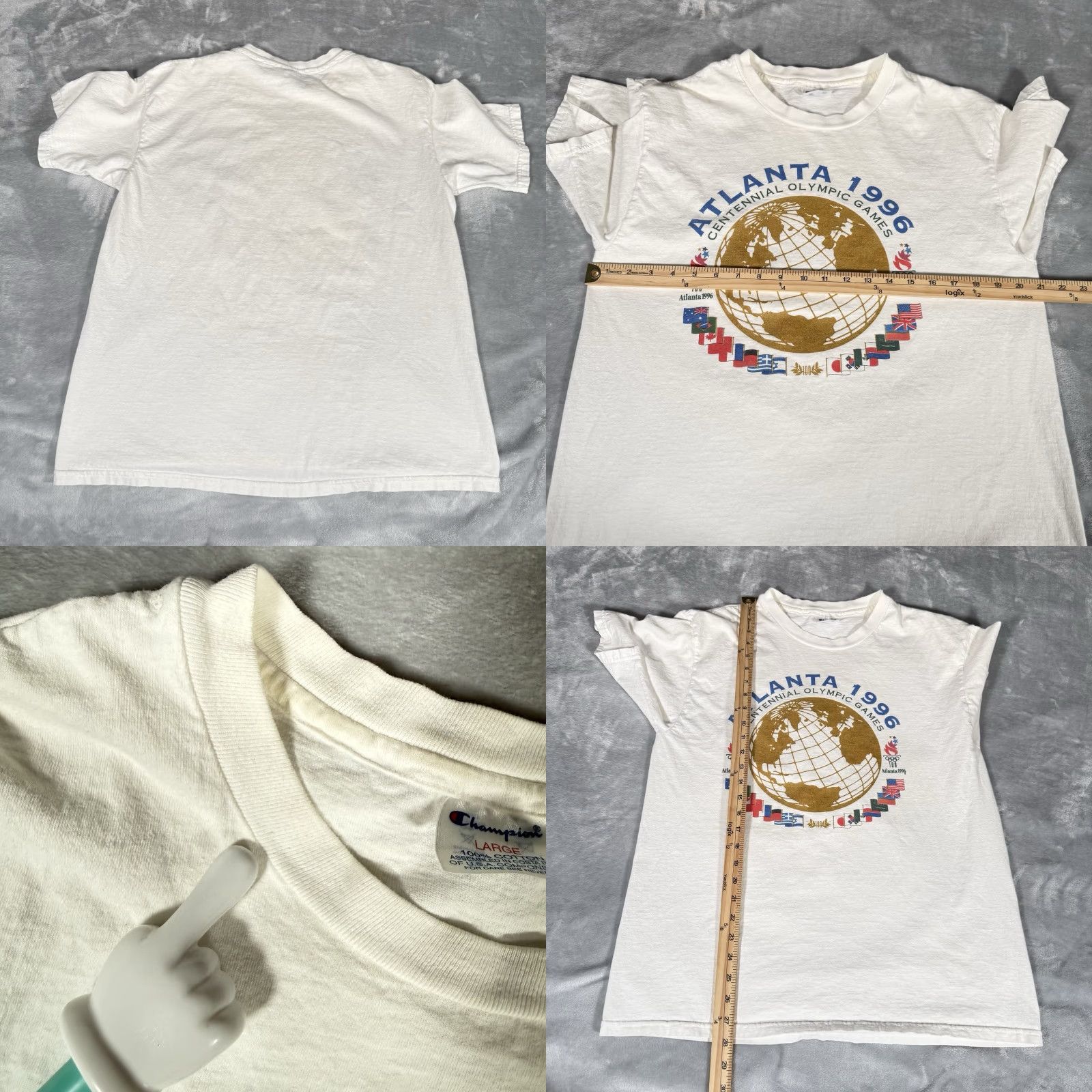 Champion VINTAGE Champion T-Shirt Mens Large Crewneck 90s White Size US L / EU 52-54 / 3 - 8 Thumbnail