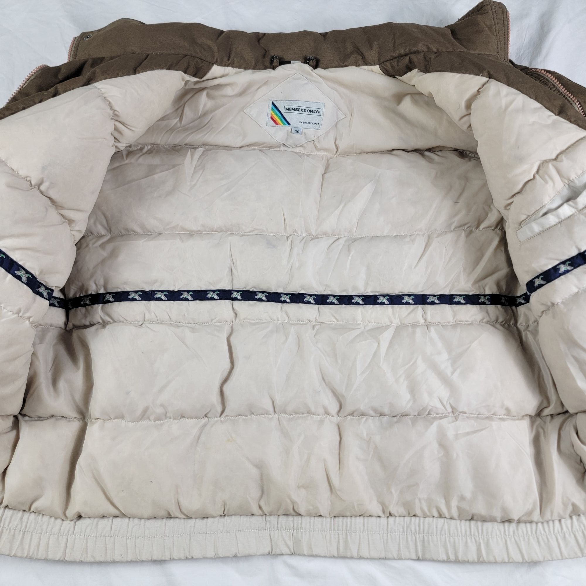Members Only Members Only Mens Medium 46 Beige Puffer Jacket Full Zip Cas Size US M / EU 48-50 / 2 - 3 Thumbnail