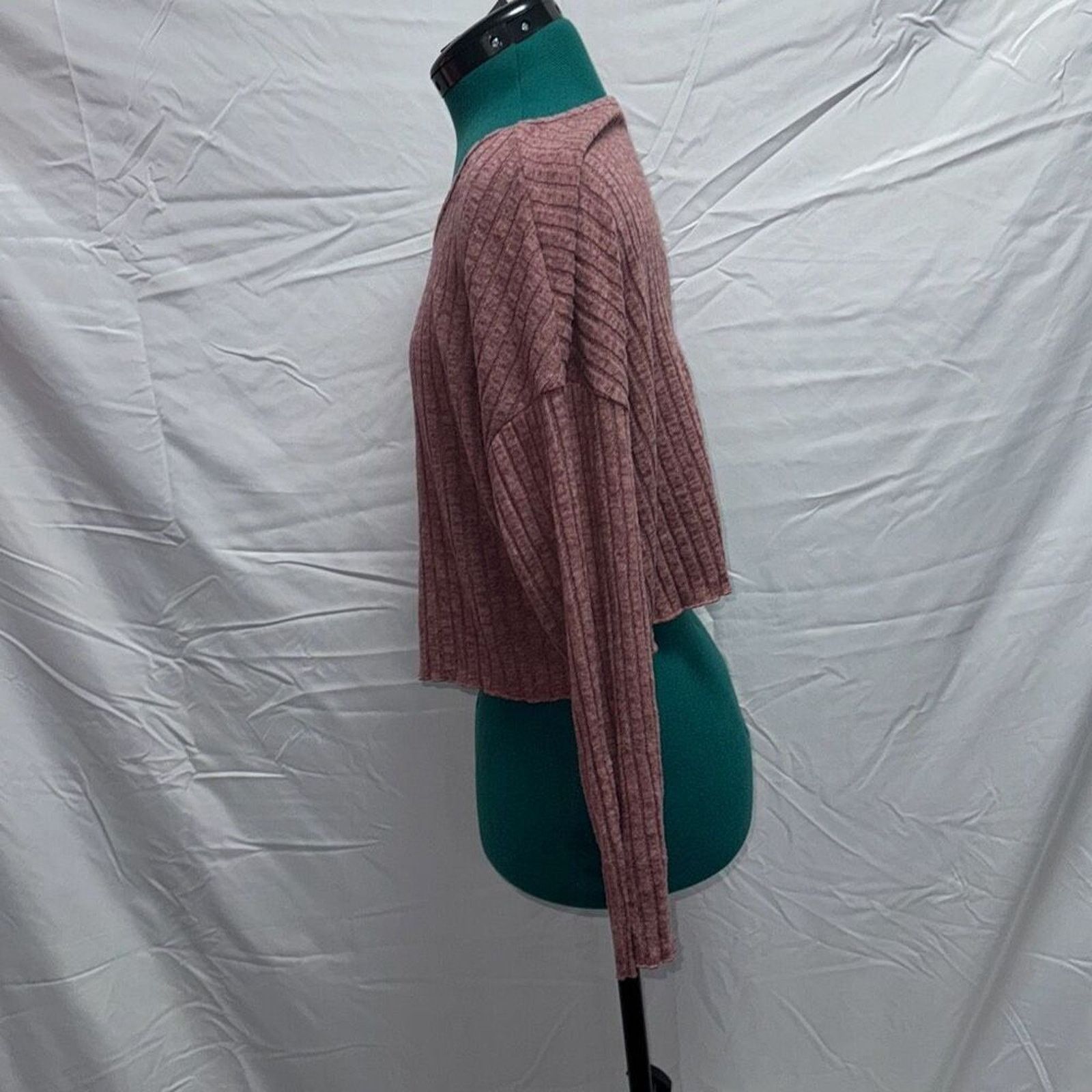Shein SHEIN Pink Ribbed Long-Sleeve Shirt | Sz XS Size XS / US 0-2 / IT 36-38 - 5 Thumbnail