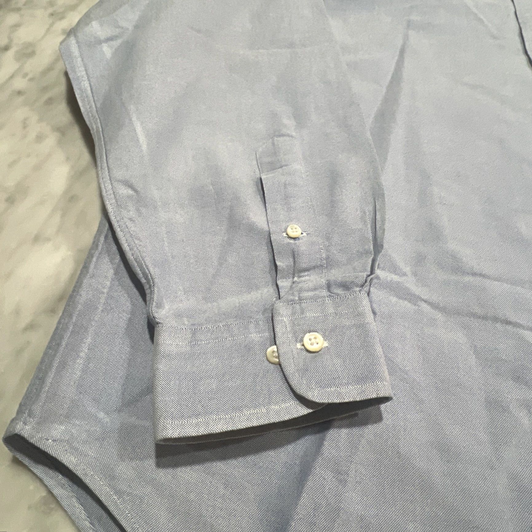 Ralph Lauren VINTAGE Ralph Lauren Button-Down Dress Shirt Men 18 34/35 Blue Cotton Pony Logo Classic Preppy Mens Size 48R - 5 Thumbnail