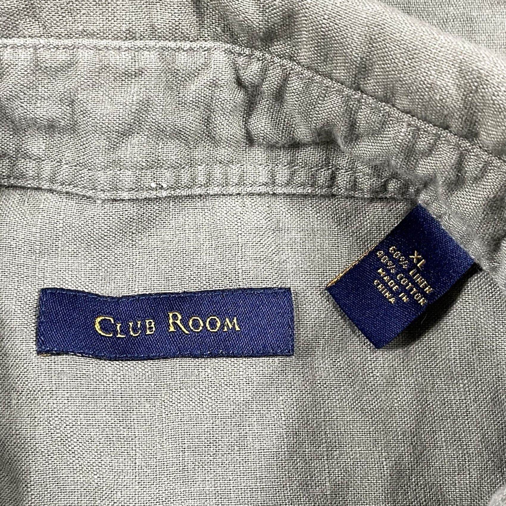 Club Room Club Room Shirt Mens XL Short Sleeve Button-Up Green Linen Blend Collared Casual Breathable Pockets Vintage No? Size US XL / EU 56 / 4 - 7 Thumbnail