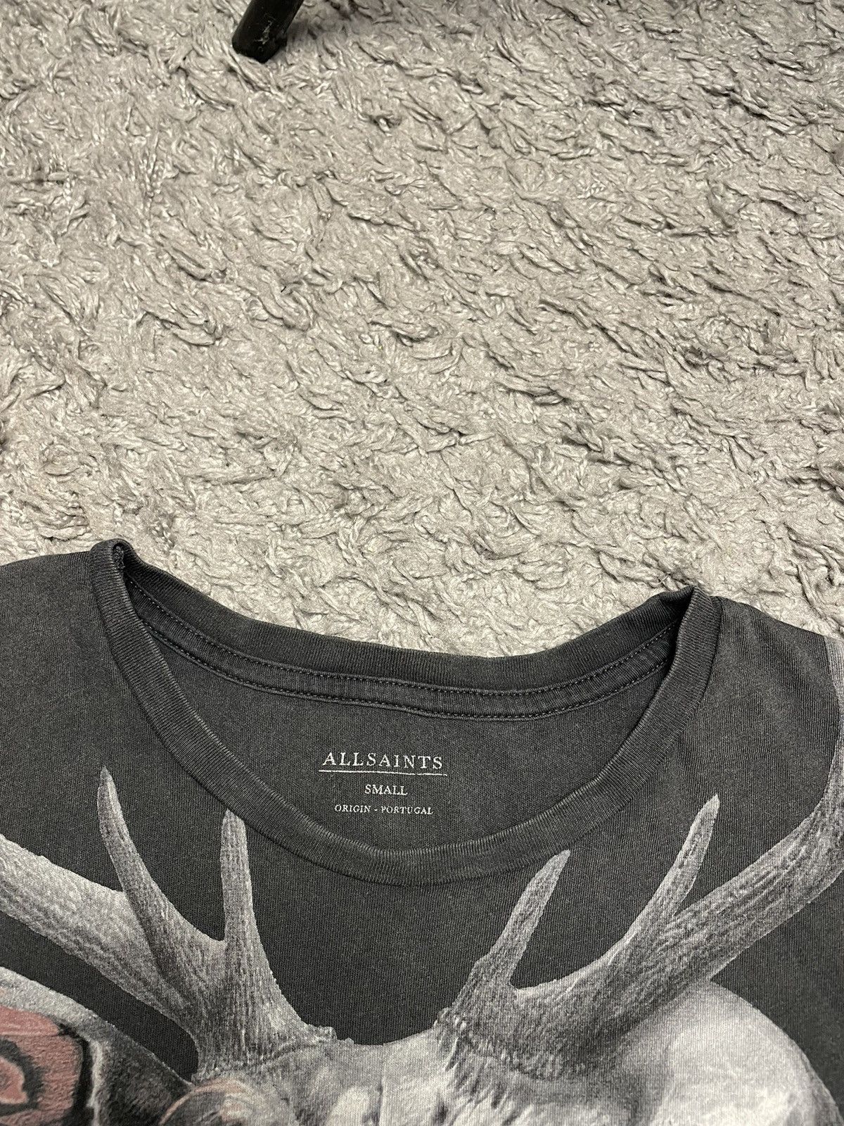 Allsaints Vintage All Saints Distressed Faded Big Logo T-Shirt Size US S / EU 44-46 / 1 - 4 Thumbnail