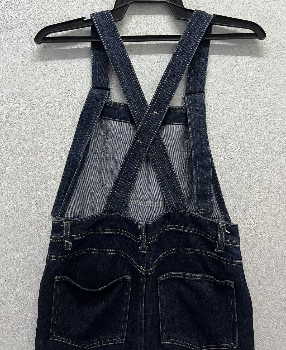 Japanese Brand × Vintage Vintage Y2K Style Dark Wash Denim Overalls Size US 31 - 4 Thumbnail