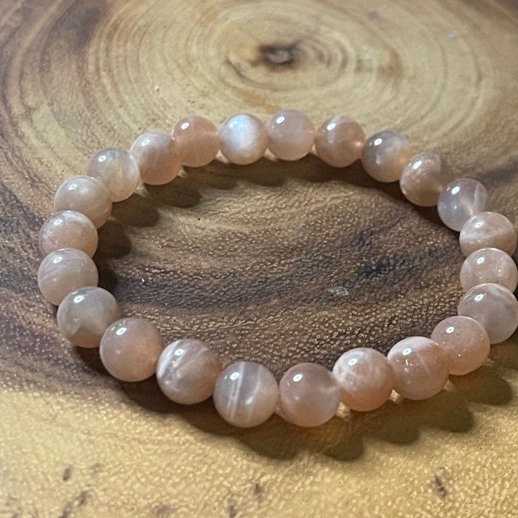 Other Sunstone flash beaded bracelet stretch 8mm 7.5” natural crystal NEW Size ONE SIZE - 6 Thumbnail