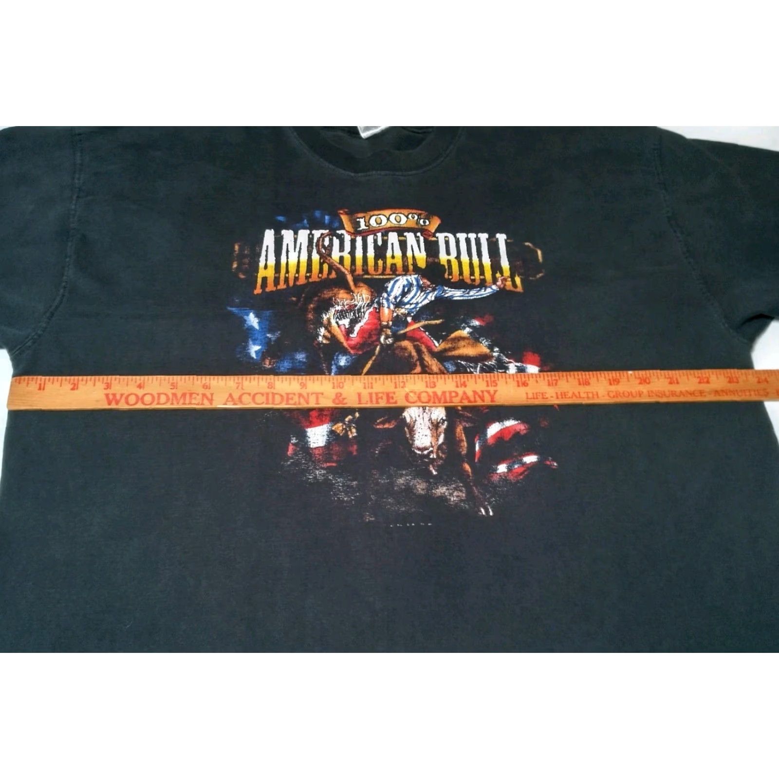 Fruit Of The Loom American Bull Rider Shirt Men XL Black Short Sleeve Rodeo Cowboy Western Size US XL / EU 56 / 4 - 6 Thumbnail