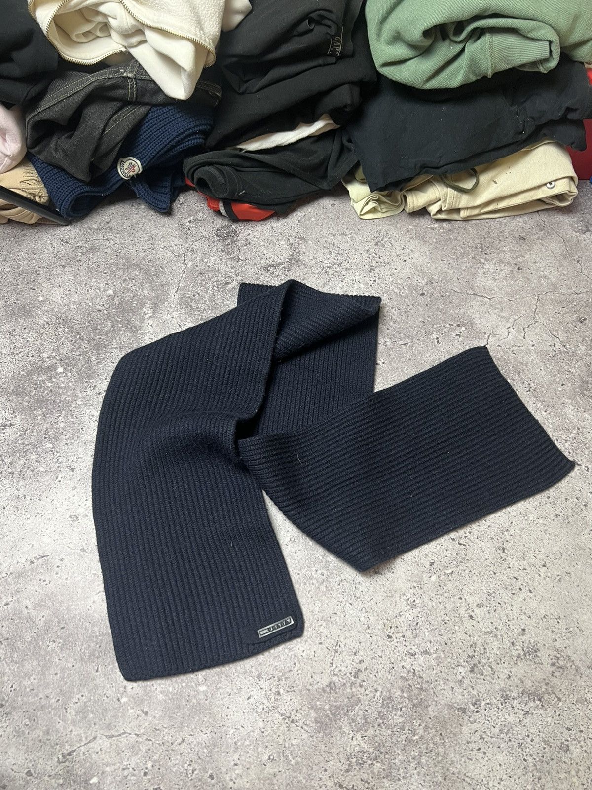 Prada Prada Anthracite Scarf Knitted Black Black Tab Vintage Size ONE SIZE - 1 Thumbnail