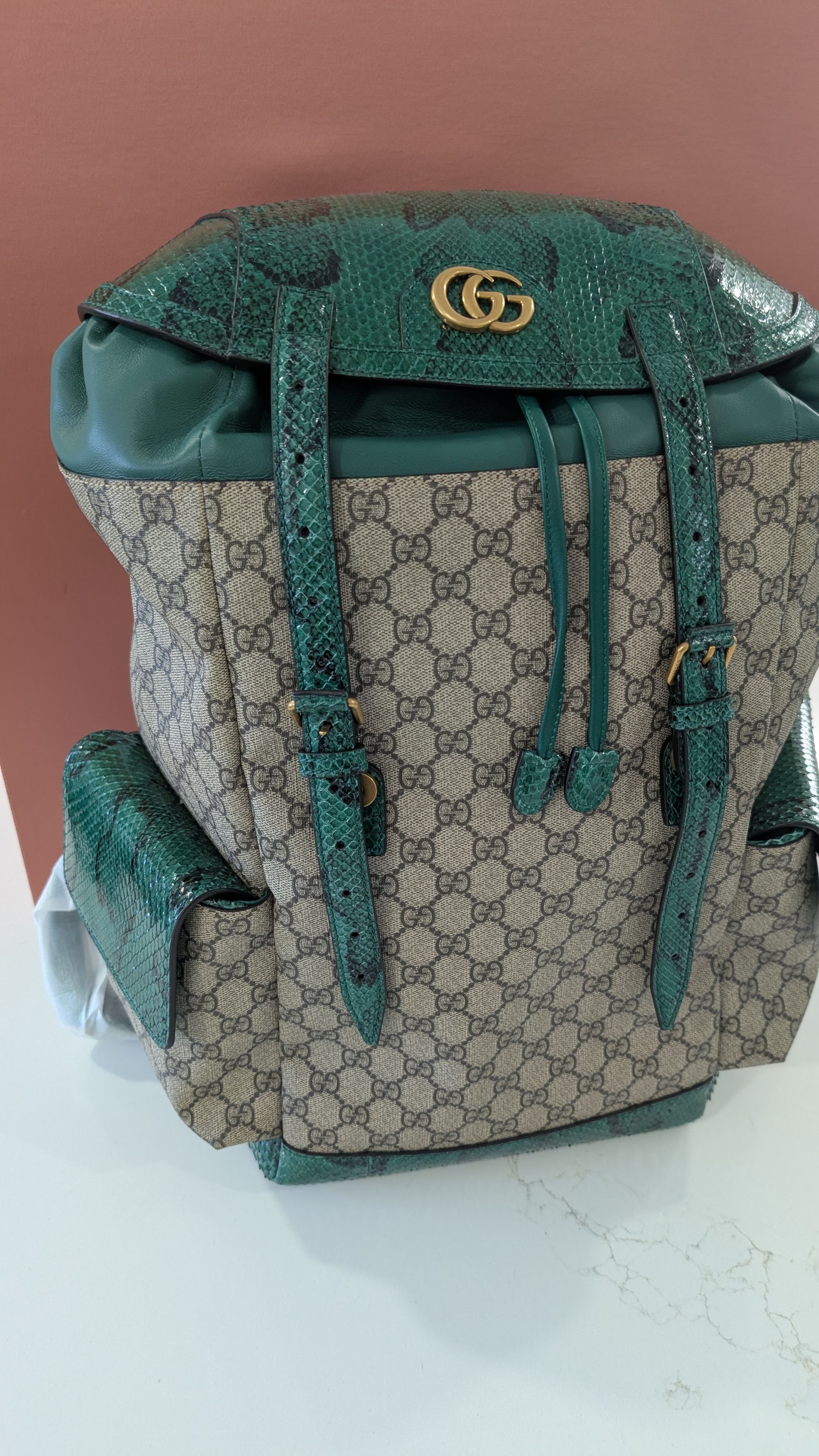Gucci Gucci Emerald Python Backpack North America EXCLUSIVE Size ONE SIZE - 2 Thumbnail