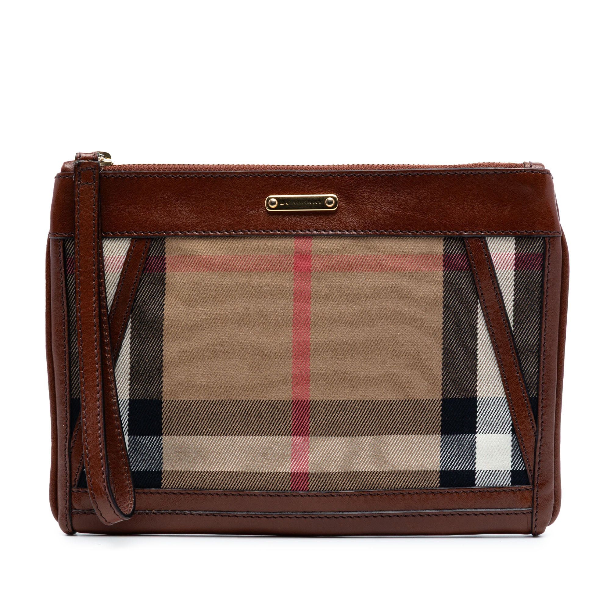 Burberry Exploded Check Canvas Wristlet Clutch Size ONE SIZE - 1 Thumbnail