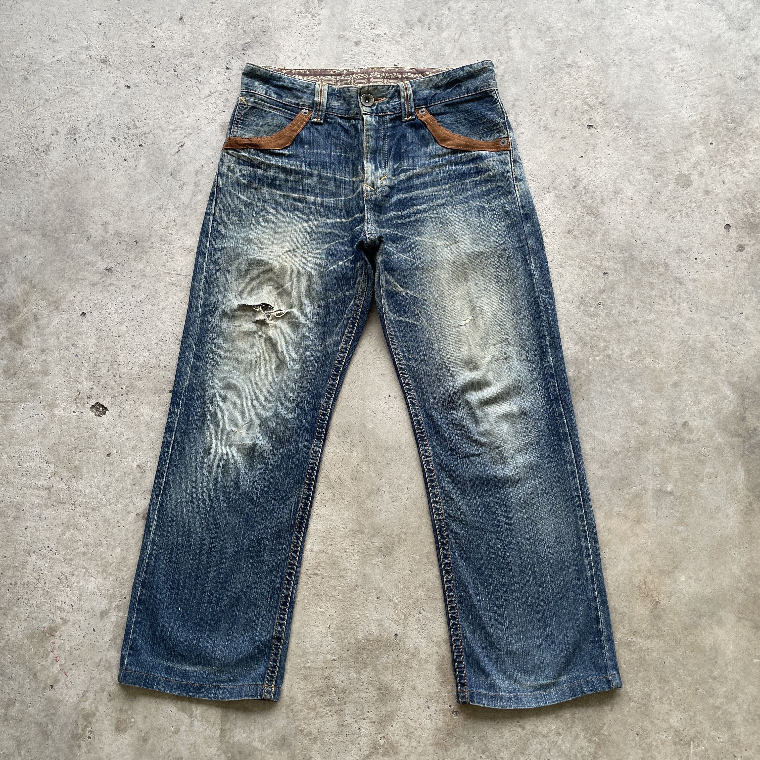 Edwin W32 Vintage Edwin Distressed Jeans Faded Rusty Denim Pants Size US 32 / EU 48 - 3 Thumbnail