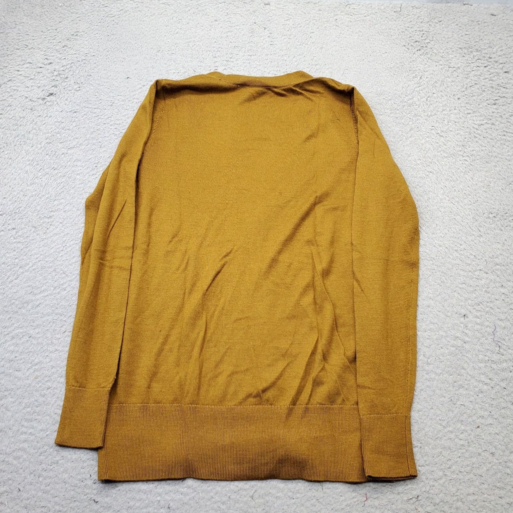 Loft LOFT Cardigan Sweater Womens S Gold Knit Long Sleeve Deep V-Neck Button Front Size S / US 4 / IT 40 - 2 Thumbnail