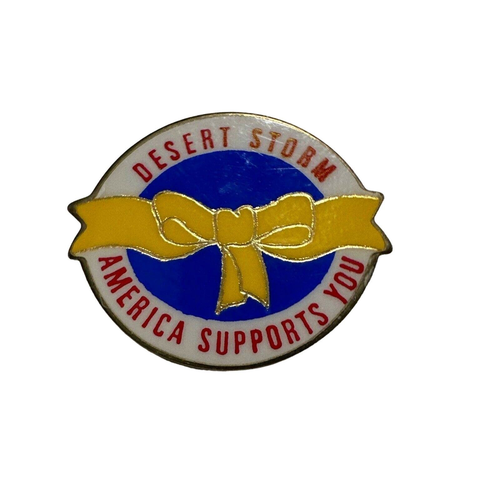 Other Desert Storm Lapel Pin America Supports U Yellow Ribbon USA Size ONE SIZE - 1 Thumbnail