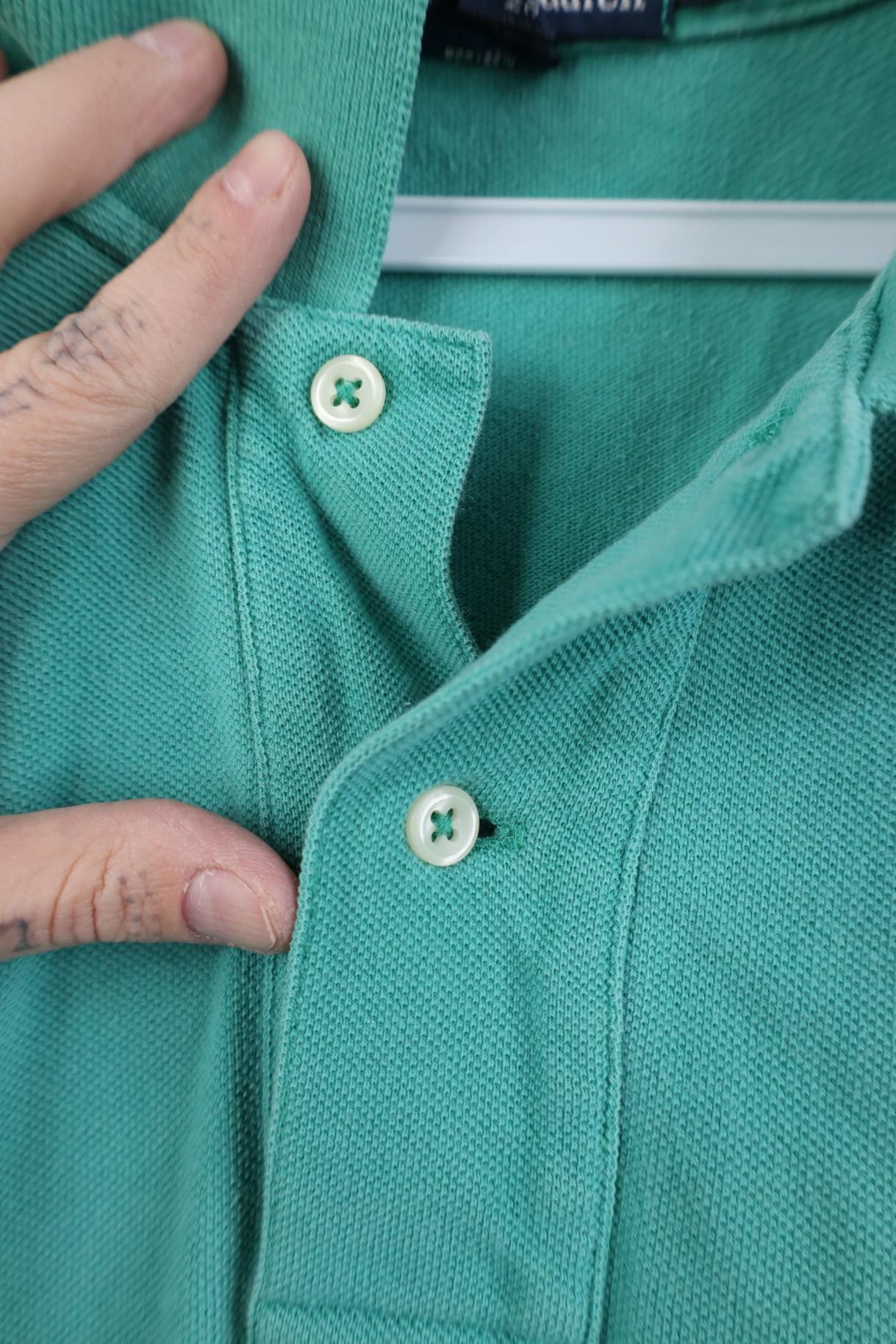 Polo Ralph Lauren Vintage 90s Ralph Lauren Pique Cotton Knit Golf Polo Teal Size US L / EU 52-54 / 3 - 6 Thumbnail