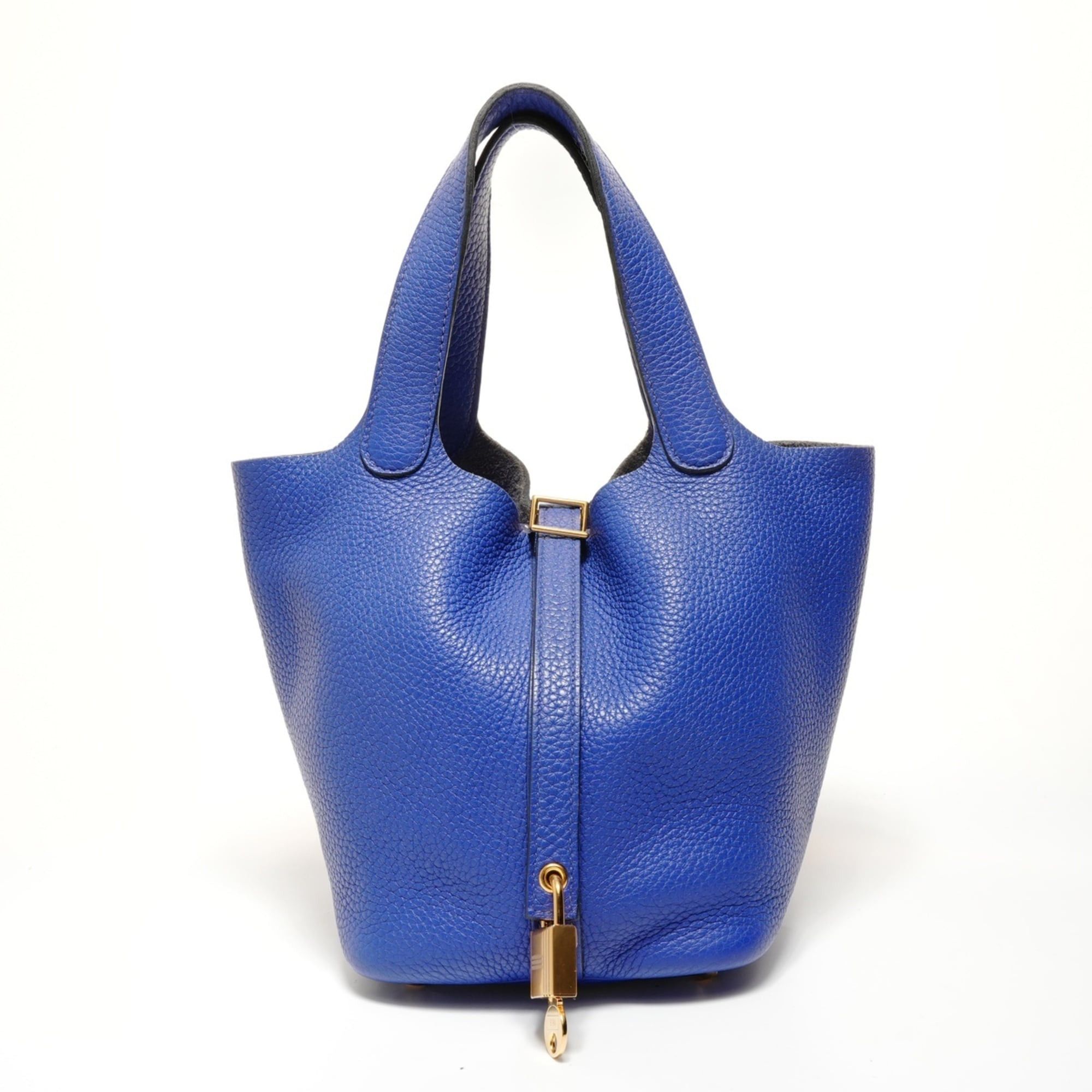 Hermes Hermes Picotin Lock PM Taurillon Leather Handbag, A Stamp, Blue Size ONE SIZE - 1 Thumbnail