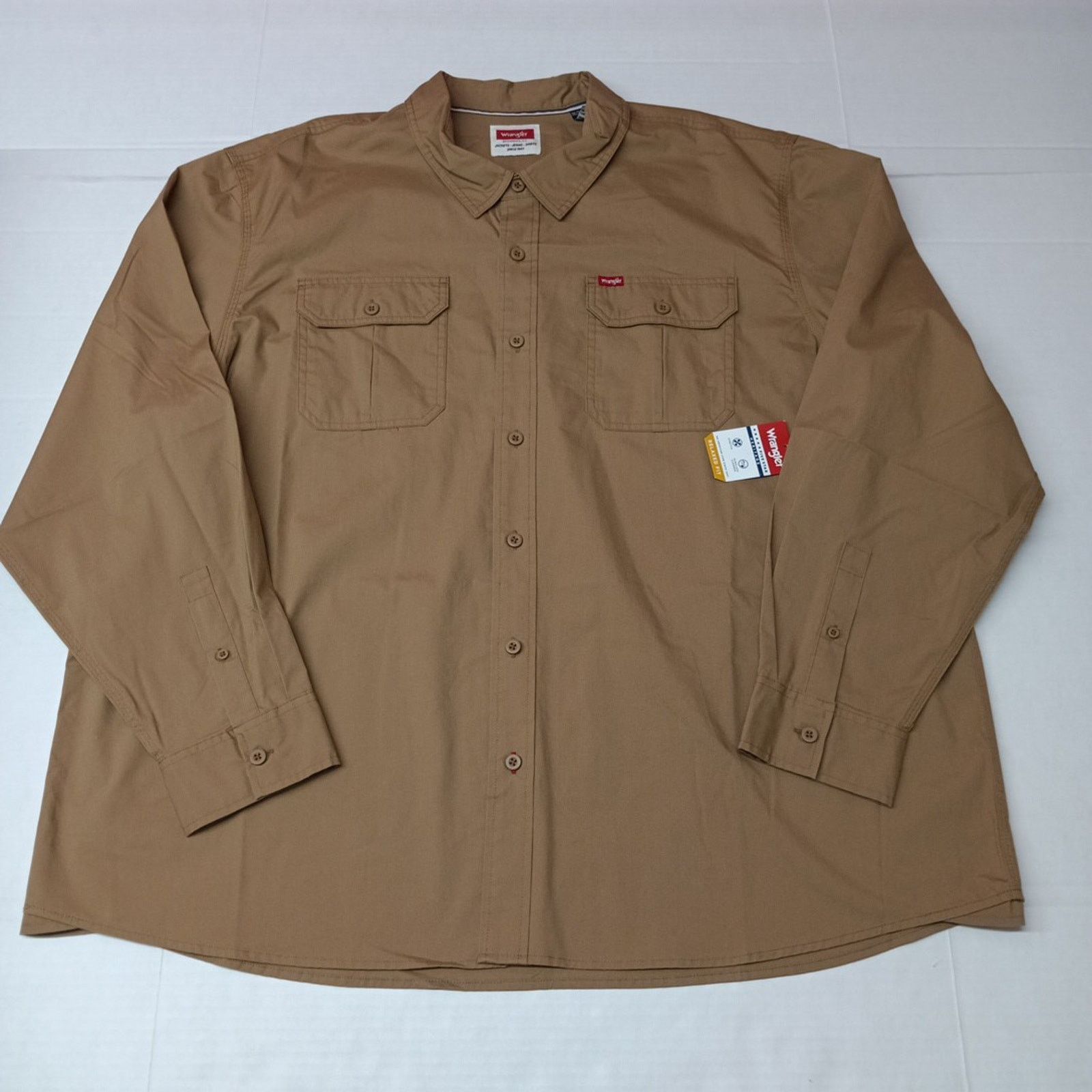 Wrangler Wrangler Big Men's Relaxed Fit Woven Shirt Size 3XL Brown Size US XXL / EU 58 / 5 - 1 Thumbnail