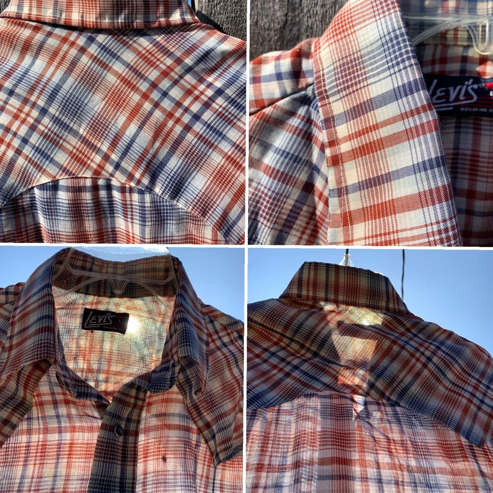 Vintage VINTAGE Levi’s Plaid Shirt Western (faux Pearl Snap) Thin Worn Sz L 67648-5301 Size US S / EU 44-46 / 1 - 3 Thumbnail