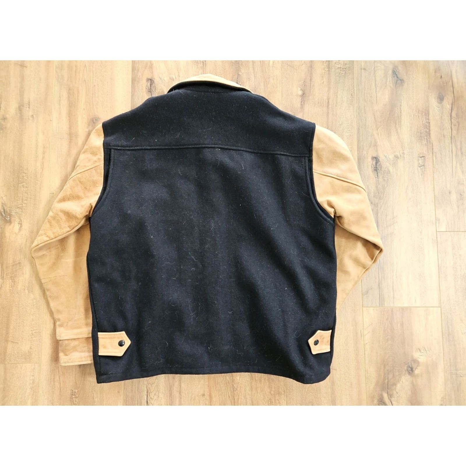 Harley Davidson VINTAGE Harley-Davidson Black Leather Wool Motorcycle Biker JACKET MENS Sz Large Jacket Mens 90s Black Biker Size US L / EU 52-54 / 3 - 6 Thumbnail