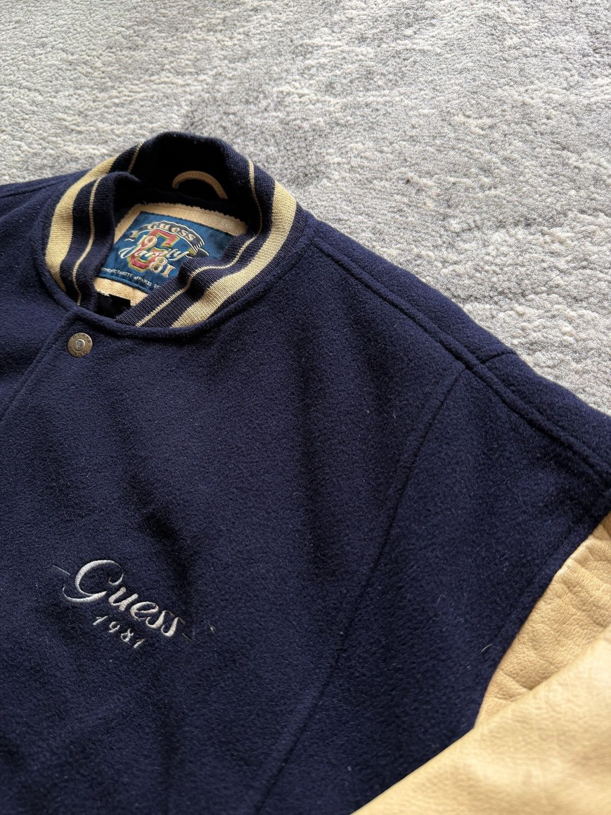 Guess 80’s Vtg Guess Leather Wol Varsity Size US L / EU 52-54 / 3 - 8 Thumbnail