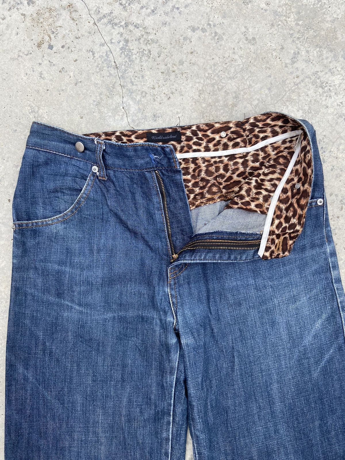 14th Addiction World wide love jeans baggy flared jeans studded Size US 31 - 9 Thumbnail