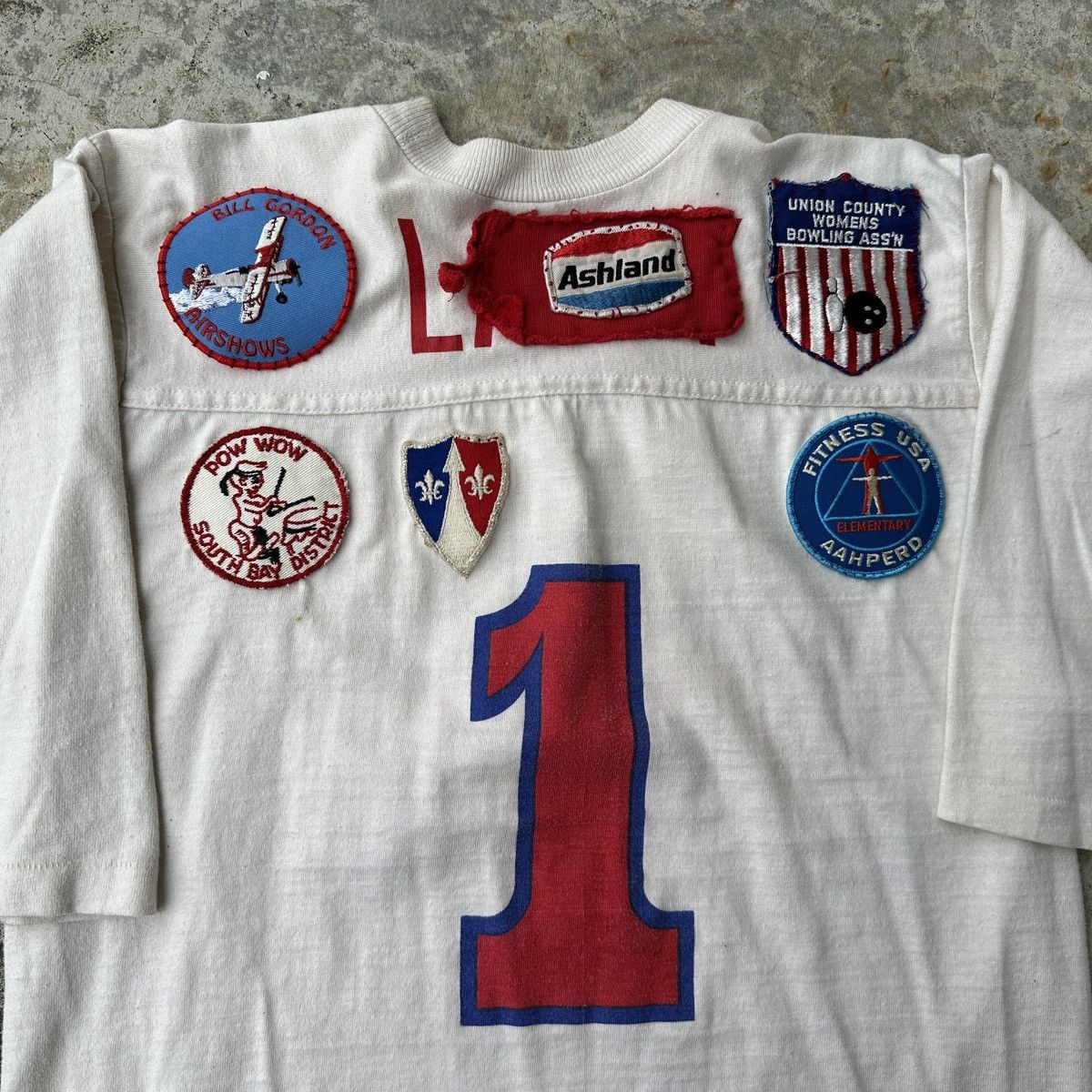 Vintage Number 1 American College Football Jersey hippie patch tee Size US L / EU 52-54 / 3 - 4 Thumbnail