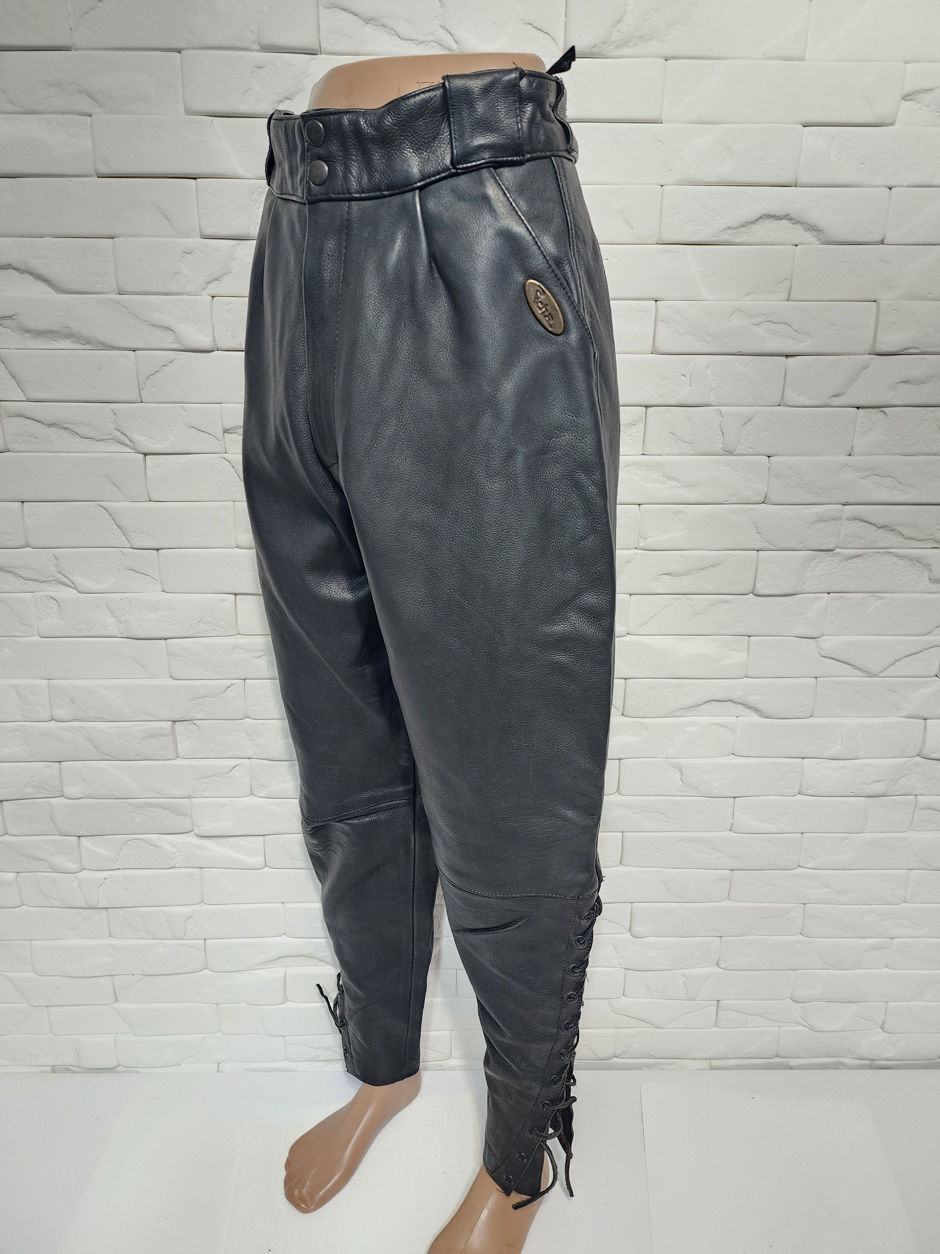 Genuine Leather Women's black leather pants. Size 25" / US 0 / IT 36 - 2 Thumbnail