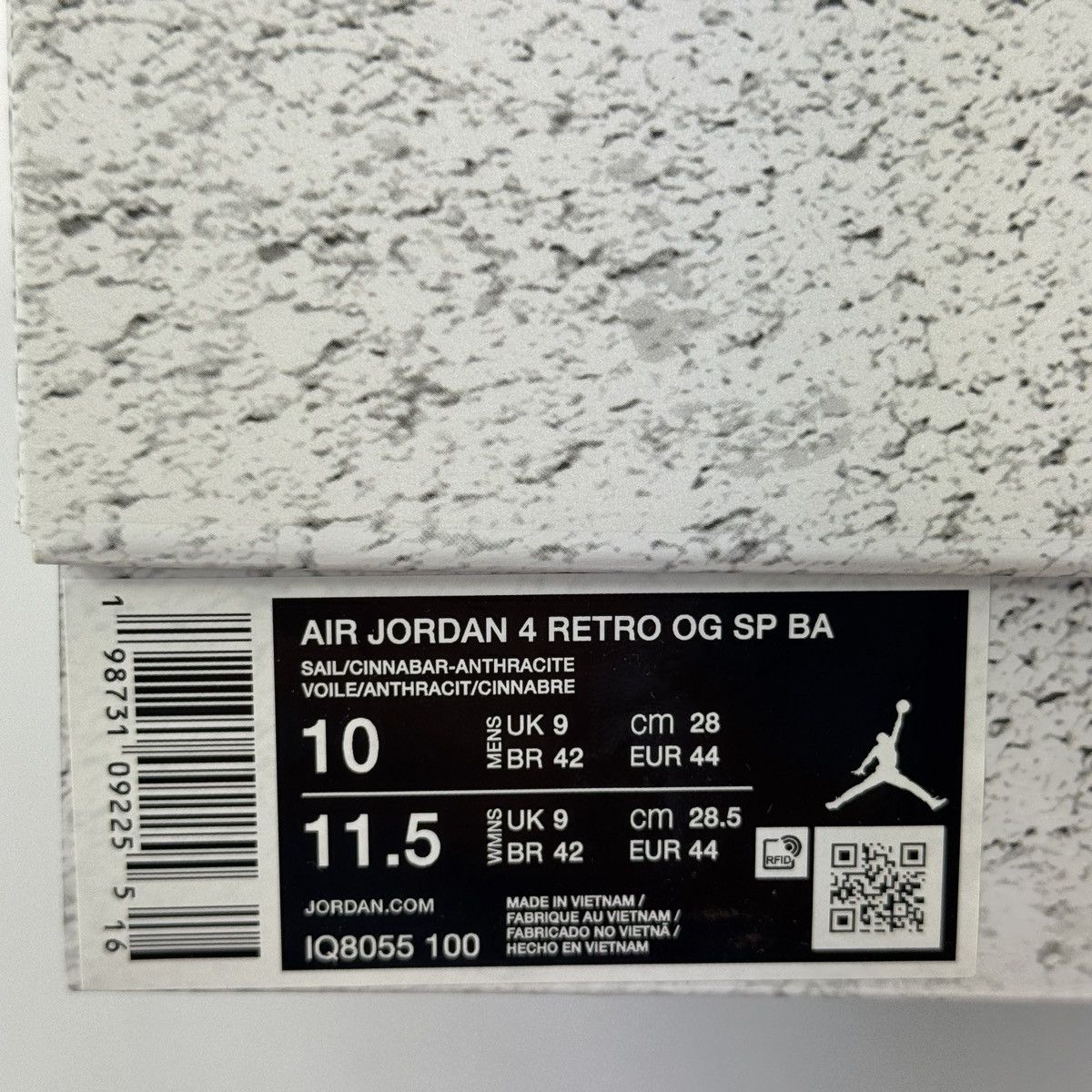 Jordan Brand Jordan 4 Retro OG Nigel Sylvester Brick After Brick Sneakers Size US 10 / EU 43 - 15 Thumbnail