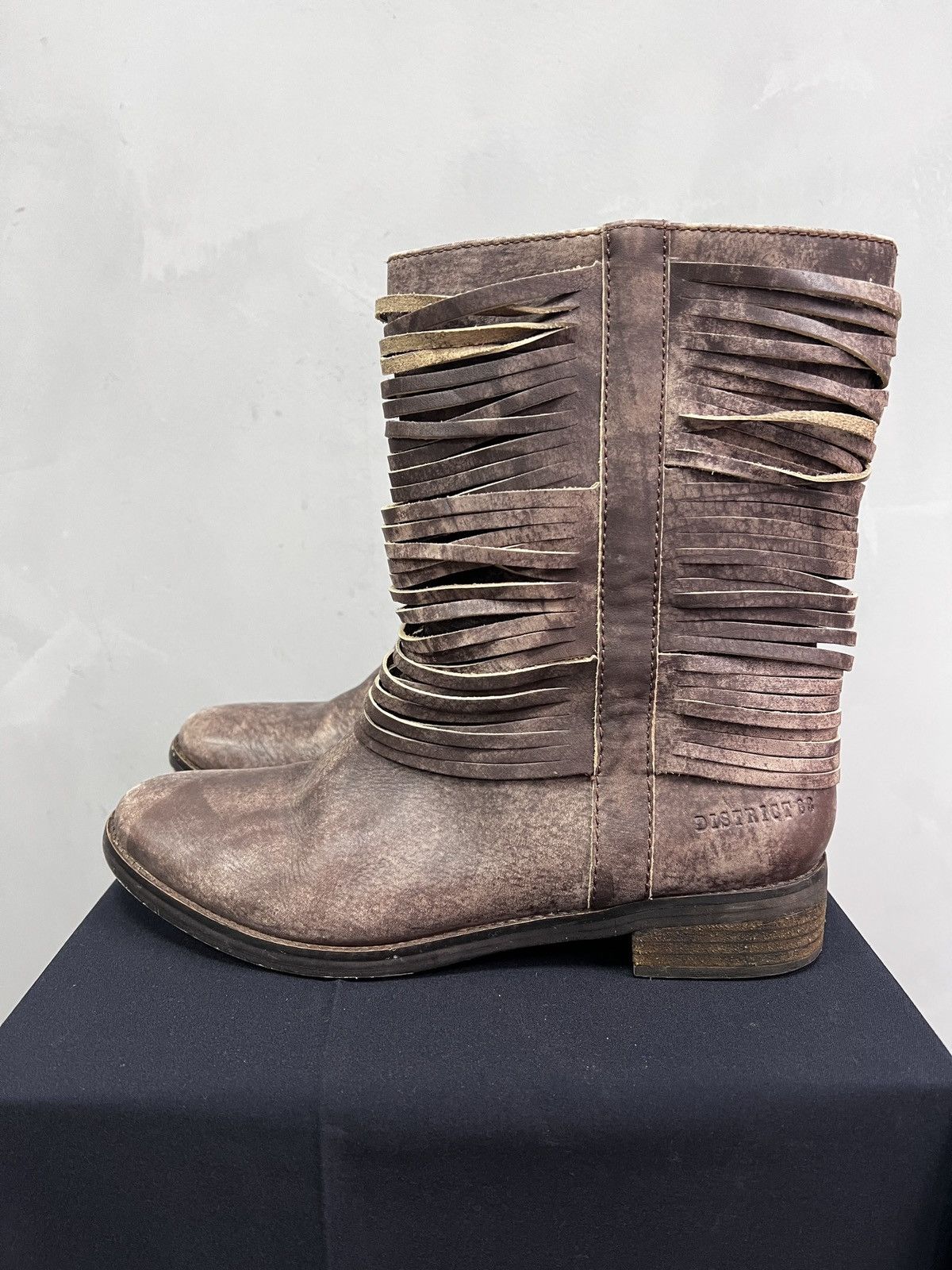If Six Was Nine Brown distressed leather boots guidi style ankle moto style Size US 8 / EU 41 - 3 Thumbnail