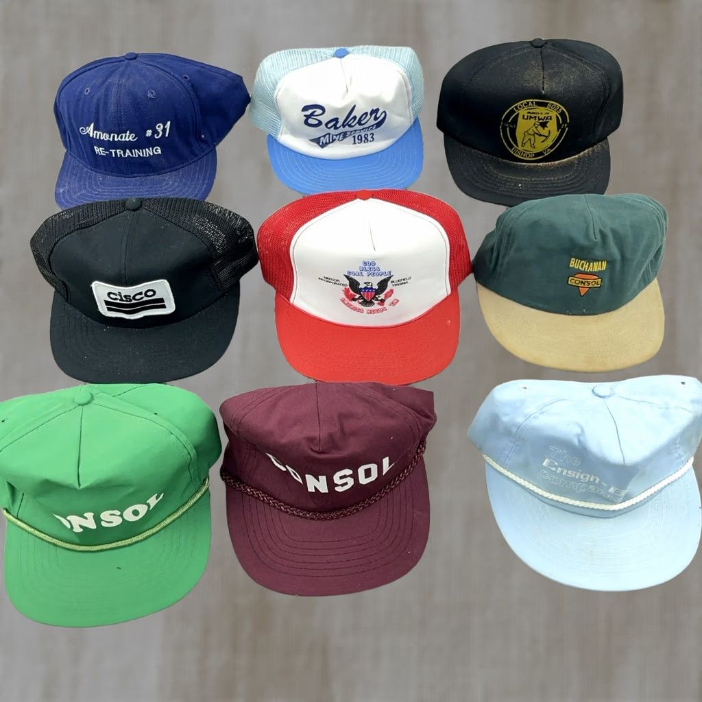 Vintage Vintage 90s Trucker Hat Lot Strap Snap Back - 80s American Advertising Size ONE SIZE - 1 Thumbnail