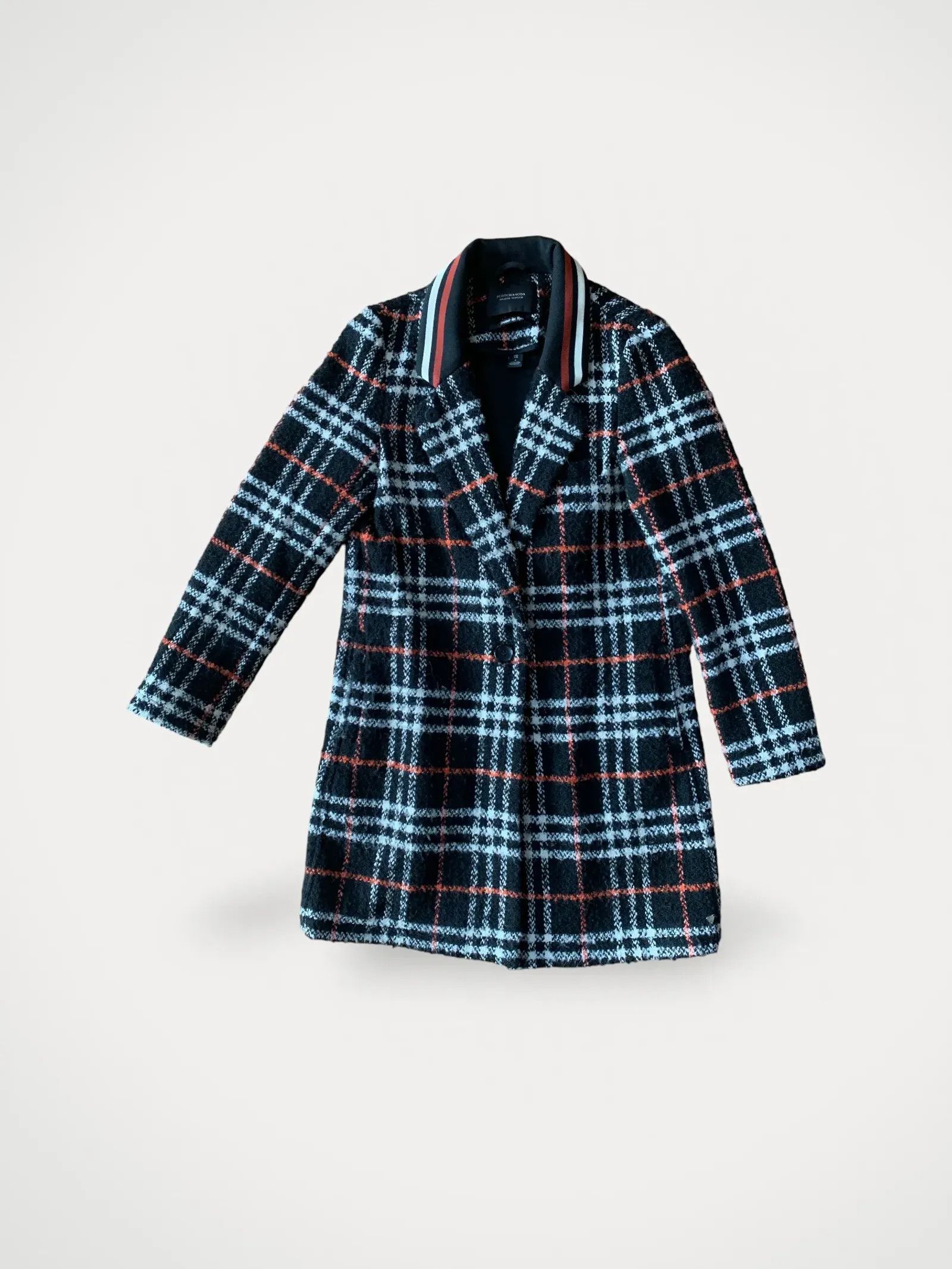 Scotch and soda tartan coat hot sale